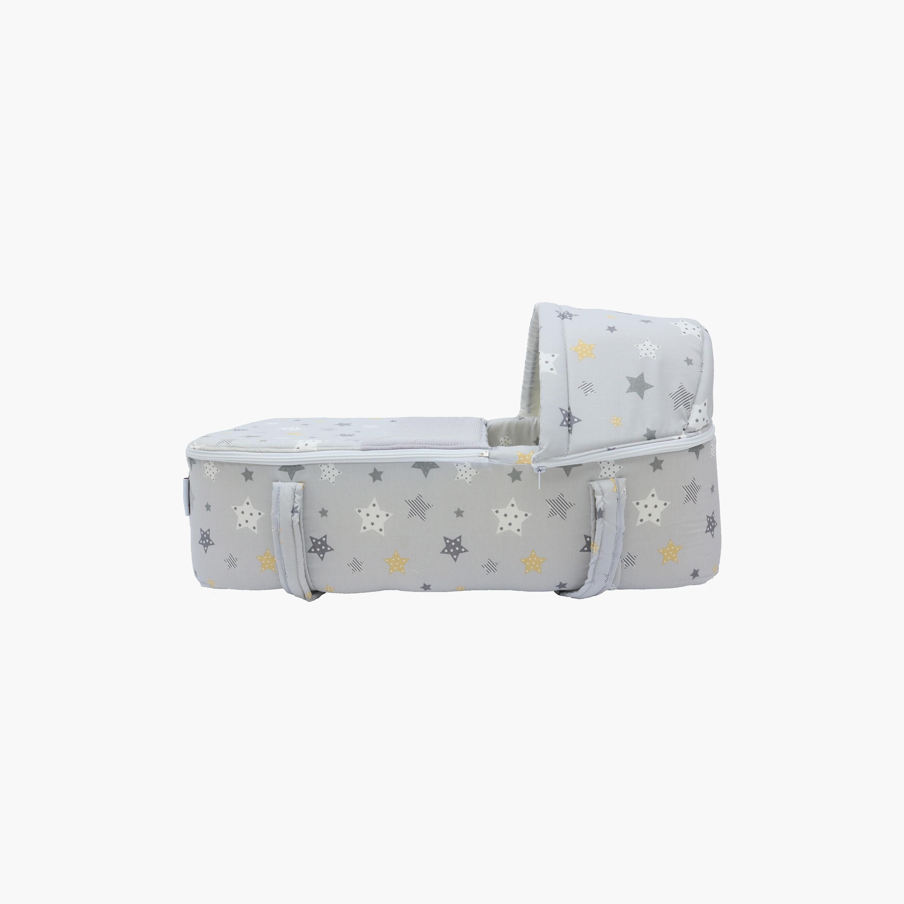 مهد حمل أطفال مع حقيبة حفاضات من نايت آنجل، نجمة، رمادي-baby-nursery-furniture-cribsandbeds-bassinets-image-5