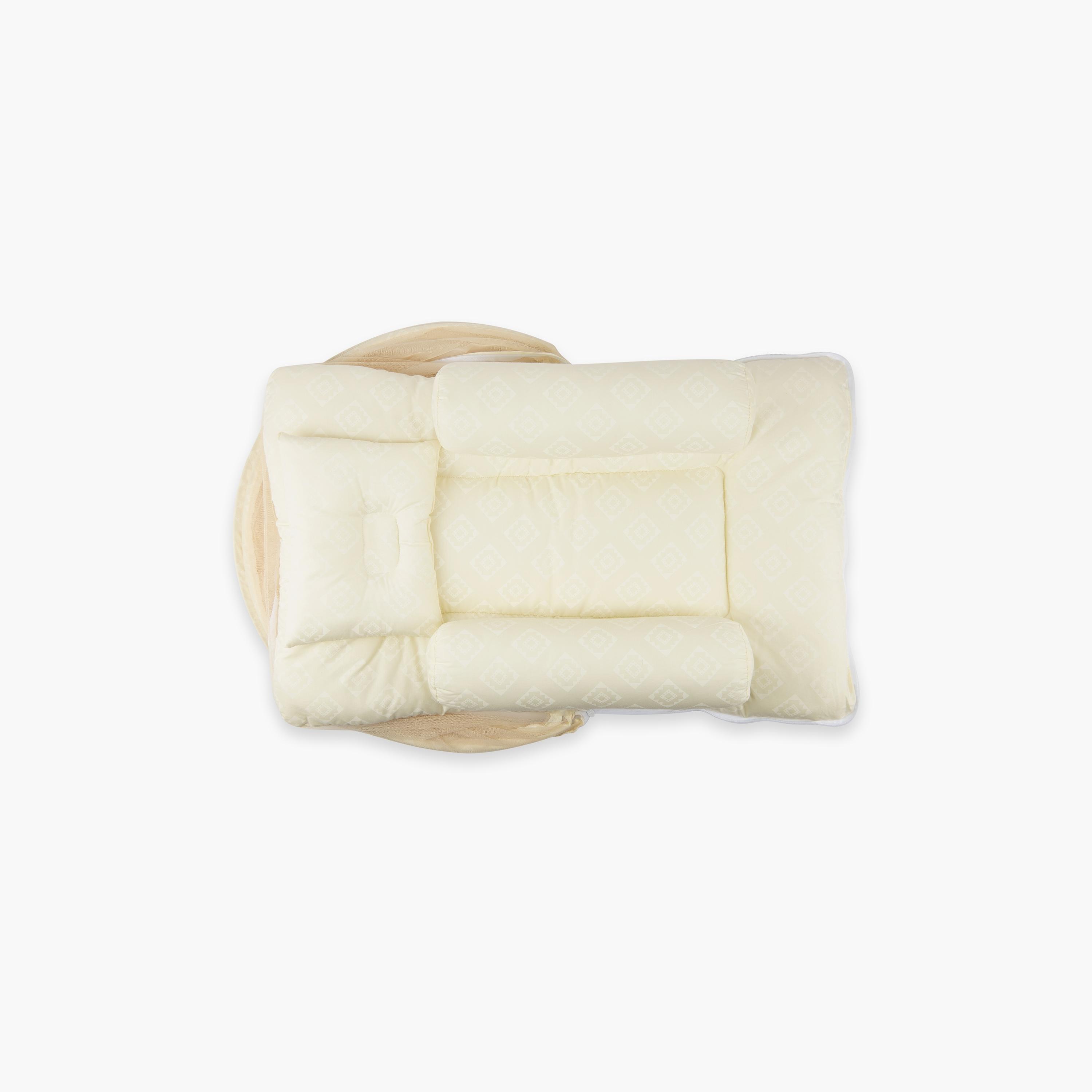 Little Angel Baby Bed with Comfy Bolster & Pillow, Cream-baby-nursery-babybedding-image-1