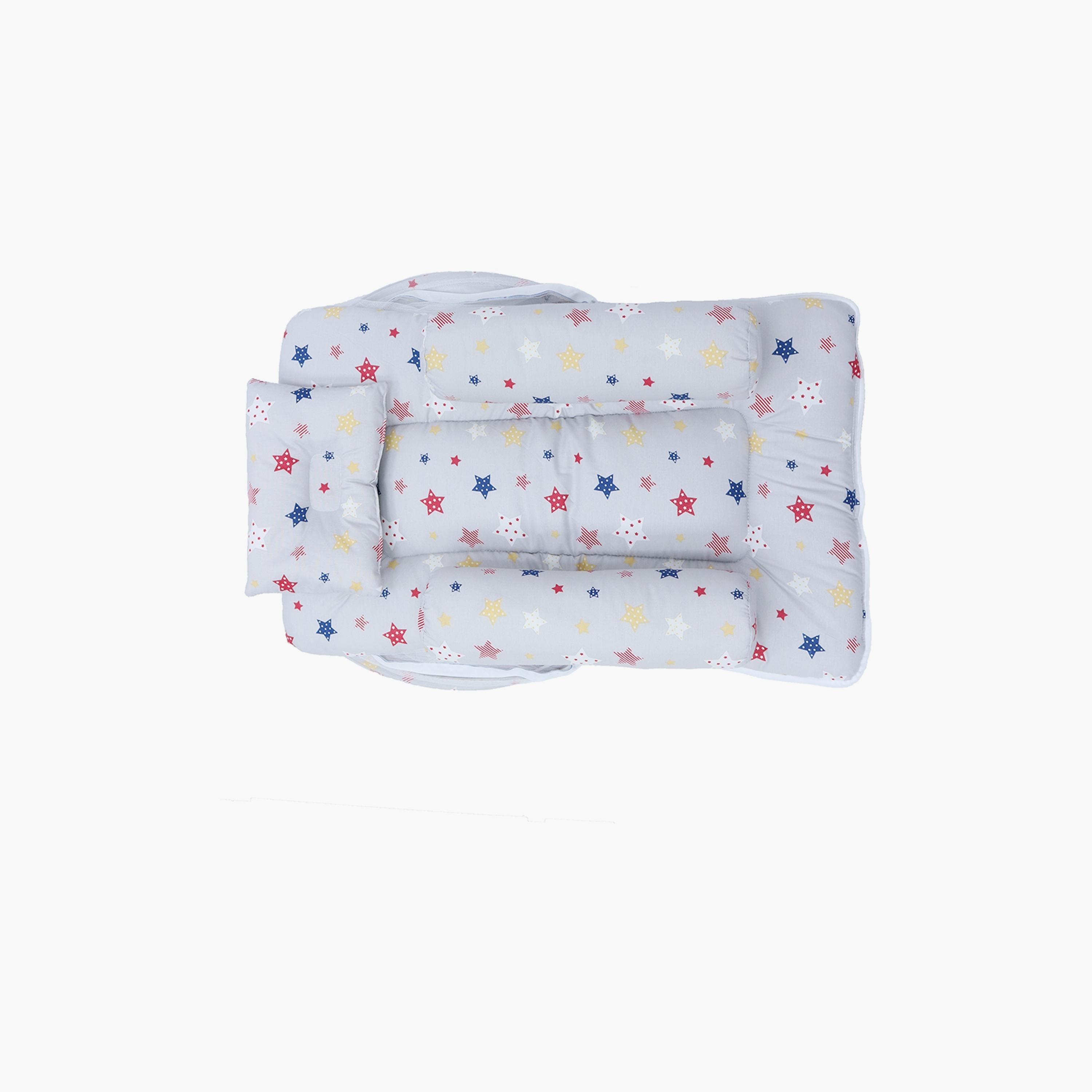 Little Angel Baby Bed with Comfy Bolster & Pillow, Stars-baby-nursery-babybedding-image-1