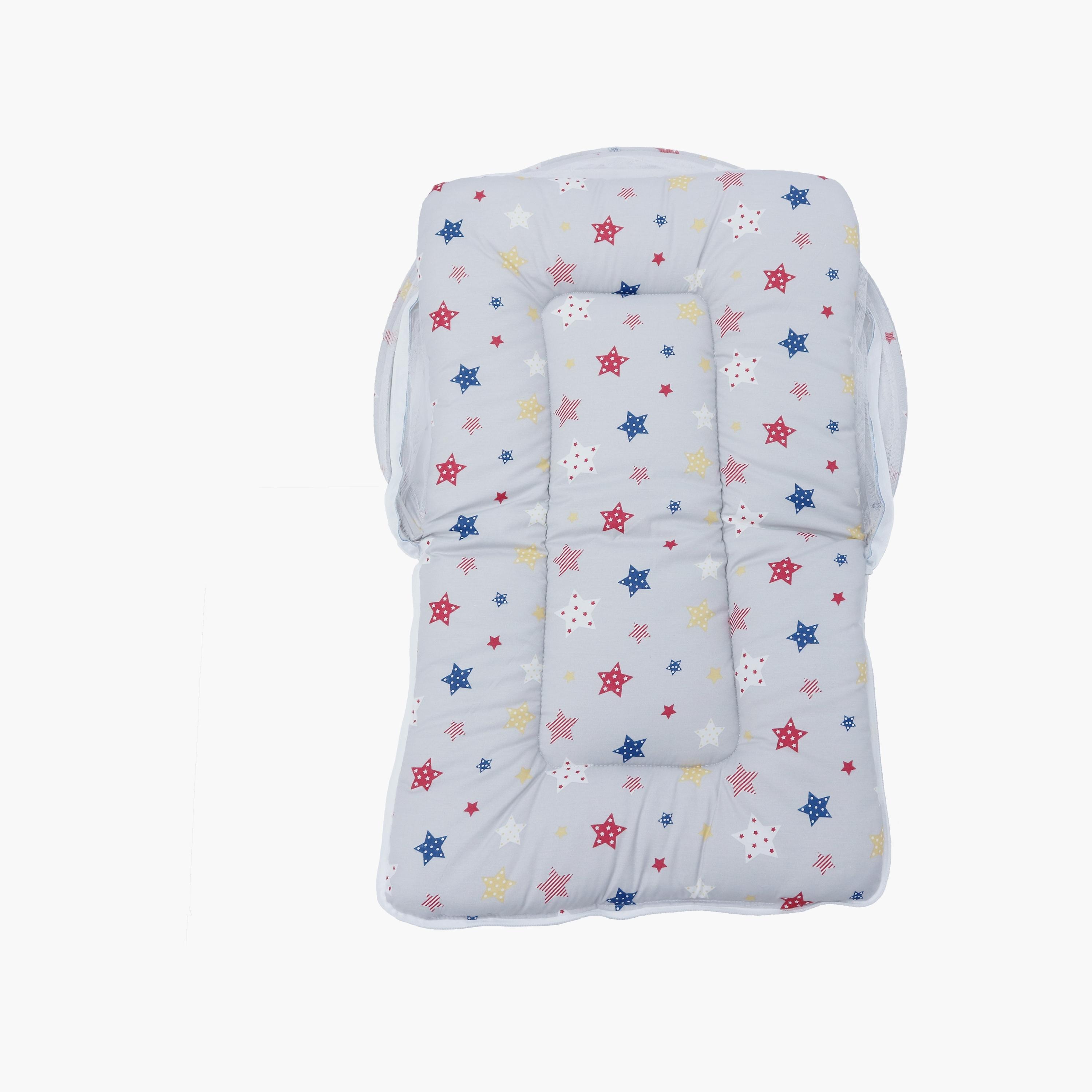 Little Angel Baby Bed with Comfy Bolster & Pillow, Stars-baby-nursery-babybedding-image-3