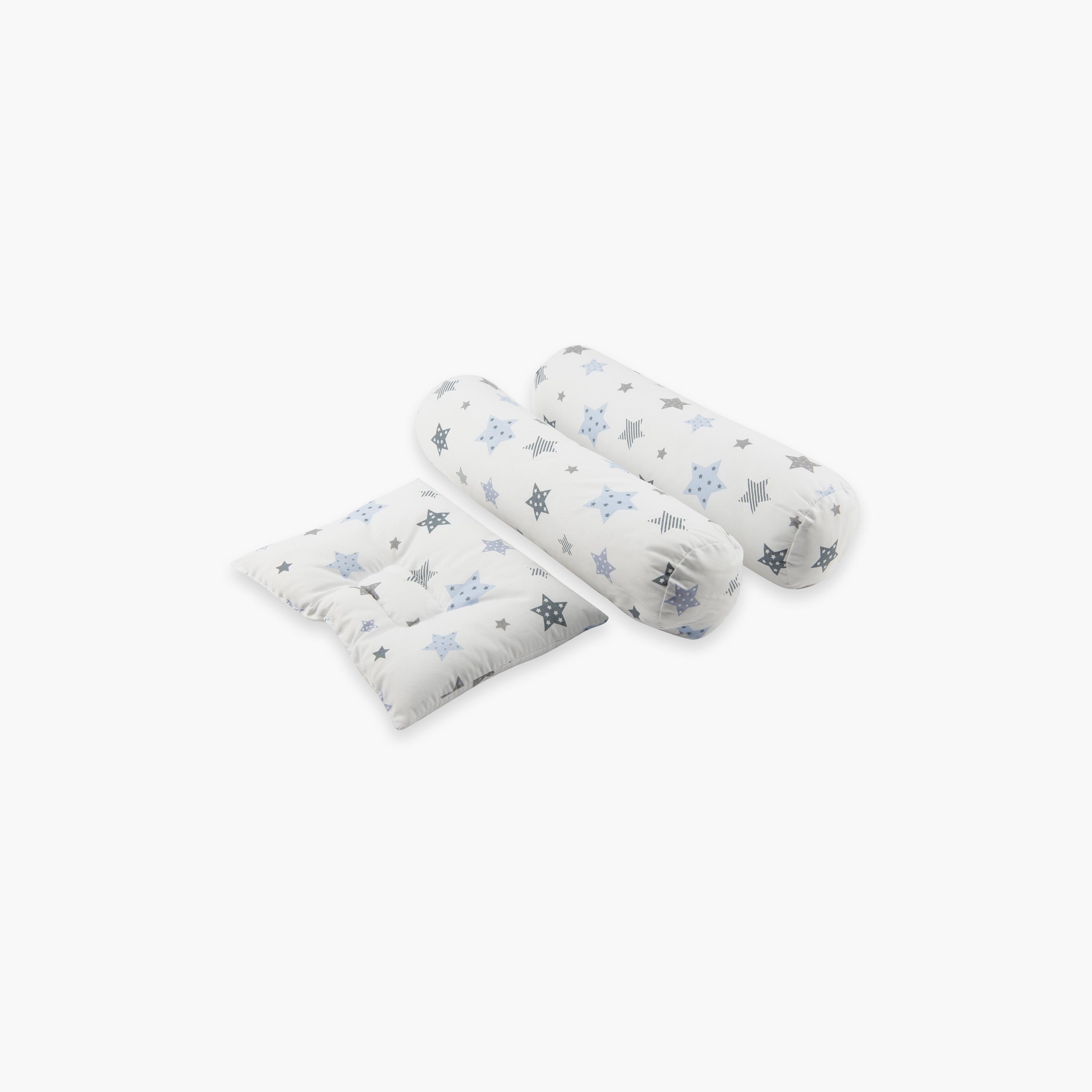 سرير أطفال مع مسند ووسادة مريحة من ليتل آنجل، نجوم-baby-nursery-babybedding-image-3