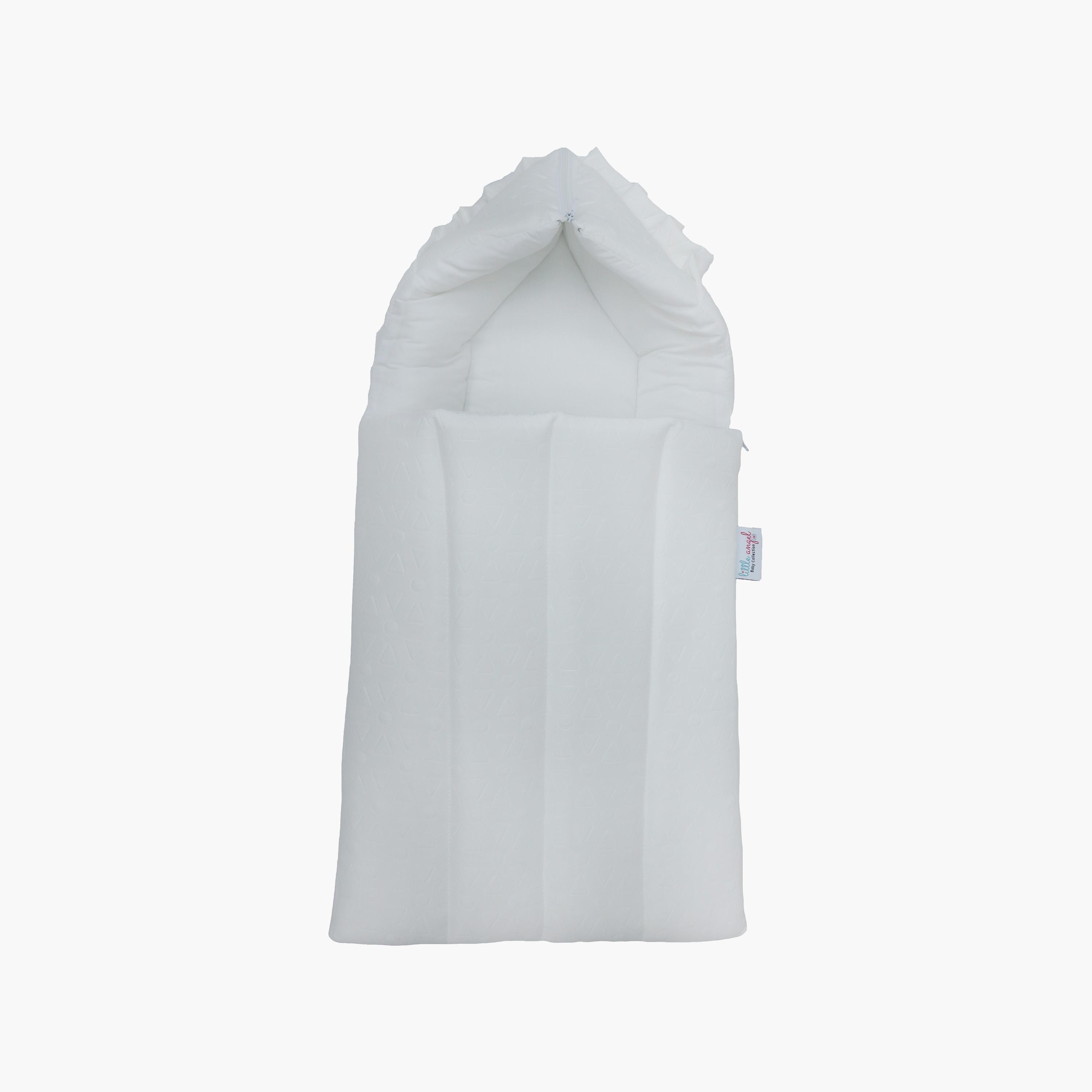 Little Angel Lightweight Sleeping Bag, White-baby-nursery-blanketsandswaddles-swaddlesandsleepingbags-image-1