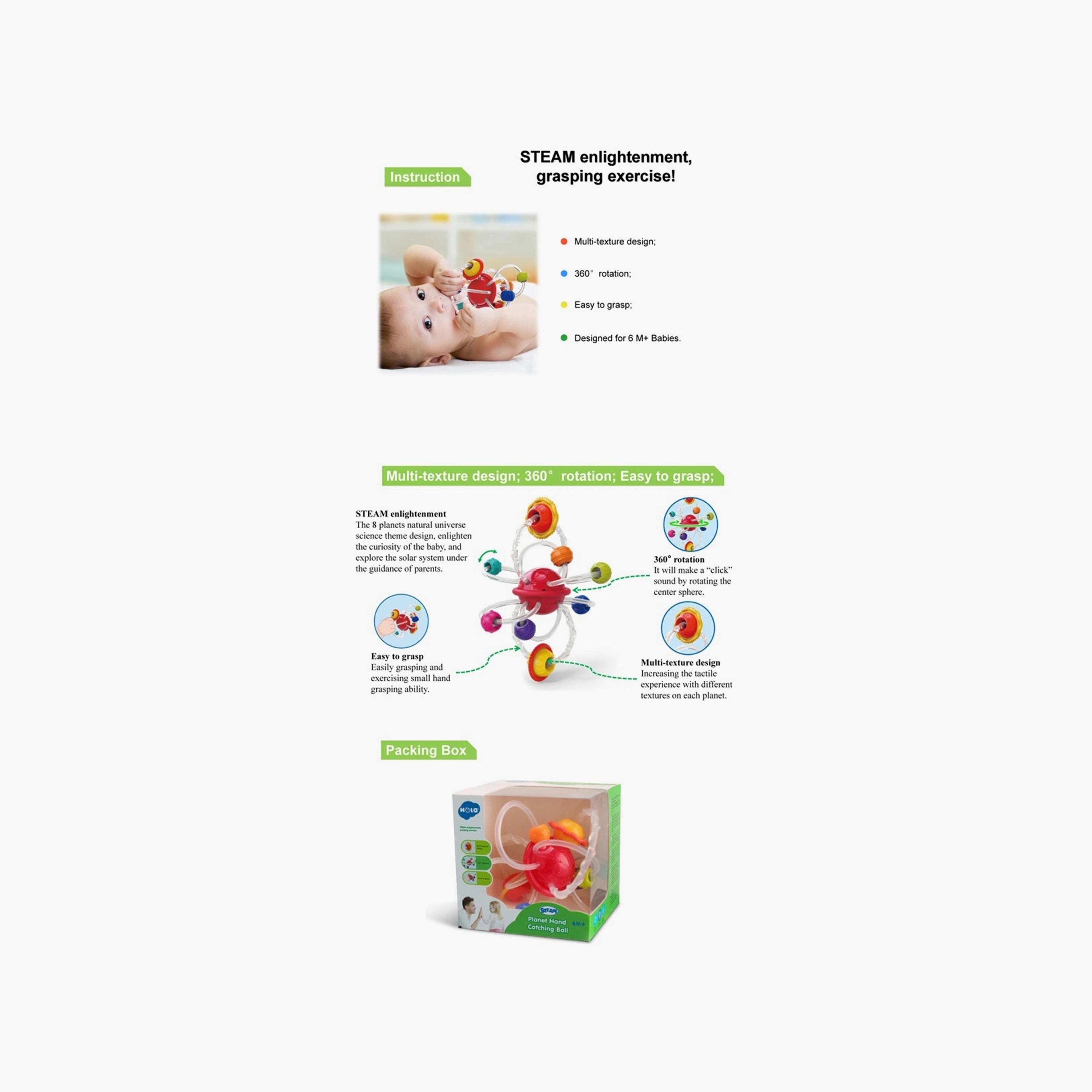 Hola Push Planet Hand Catching Ball Rattle Toy-toys-babyandtoddlertoys-rattlesandteethers-image-3