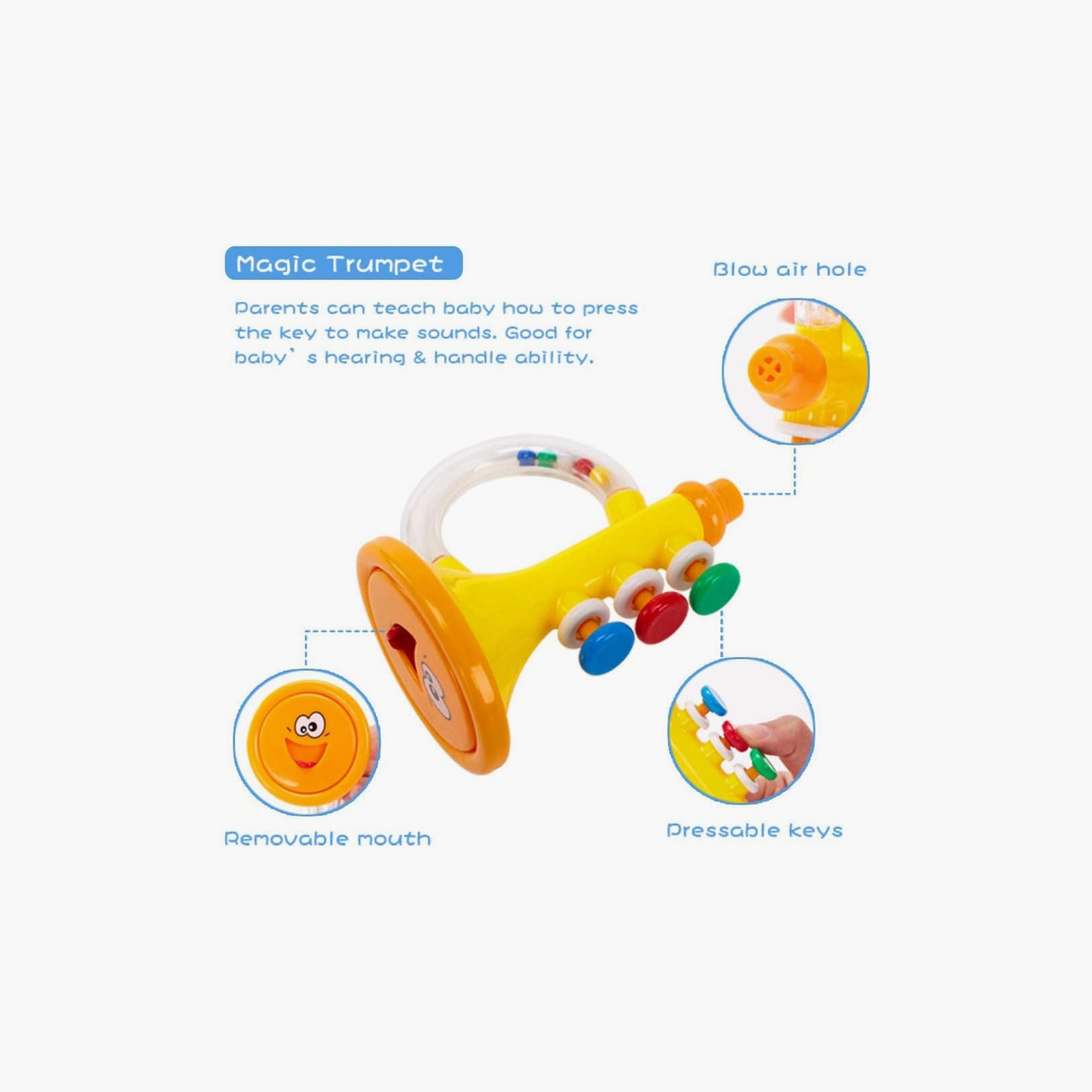 Goodway Baby Trumpet Musical Rattle Shaker Toy-toys-babyandtoddlertoys-rattlesandteethers-image-3