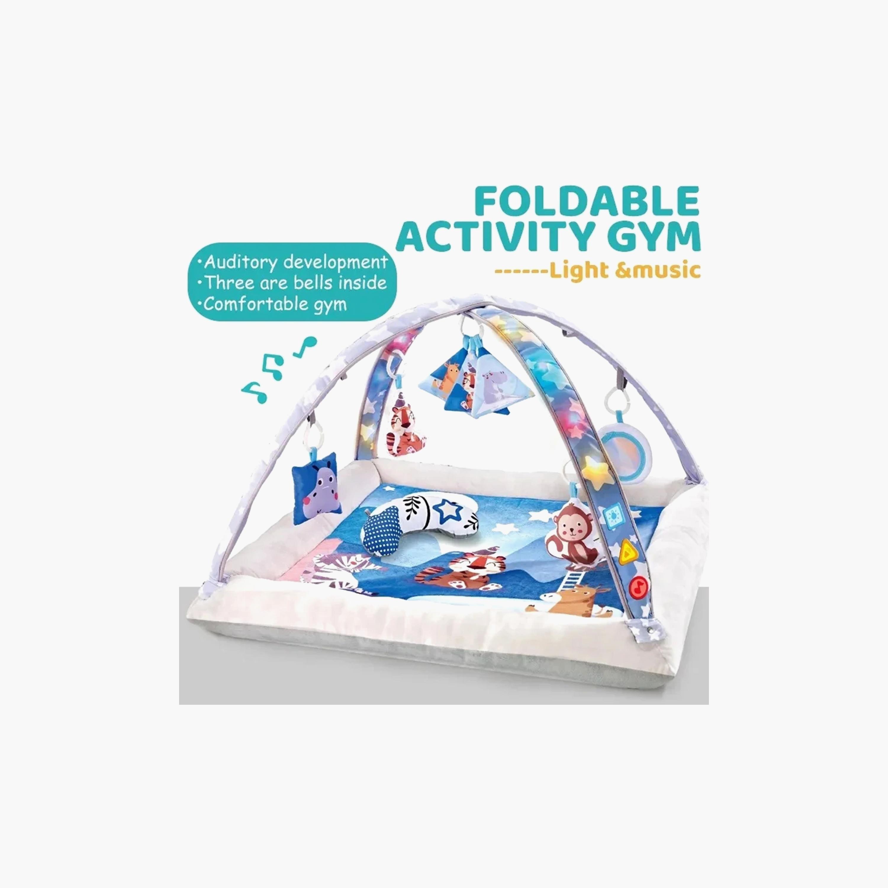 Little Angel Activity Gym Playmat with Hanging Rattle Toys, Blue-baby-infantactivity-playgyms-image-2