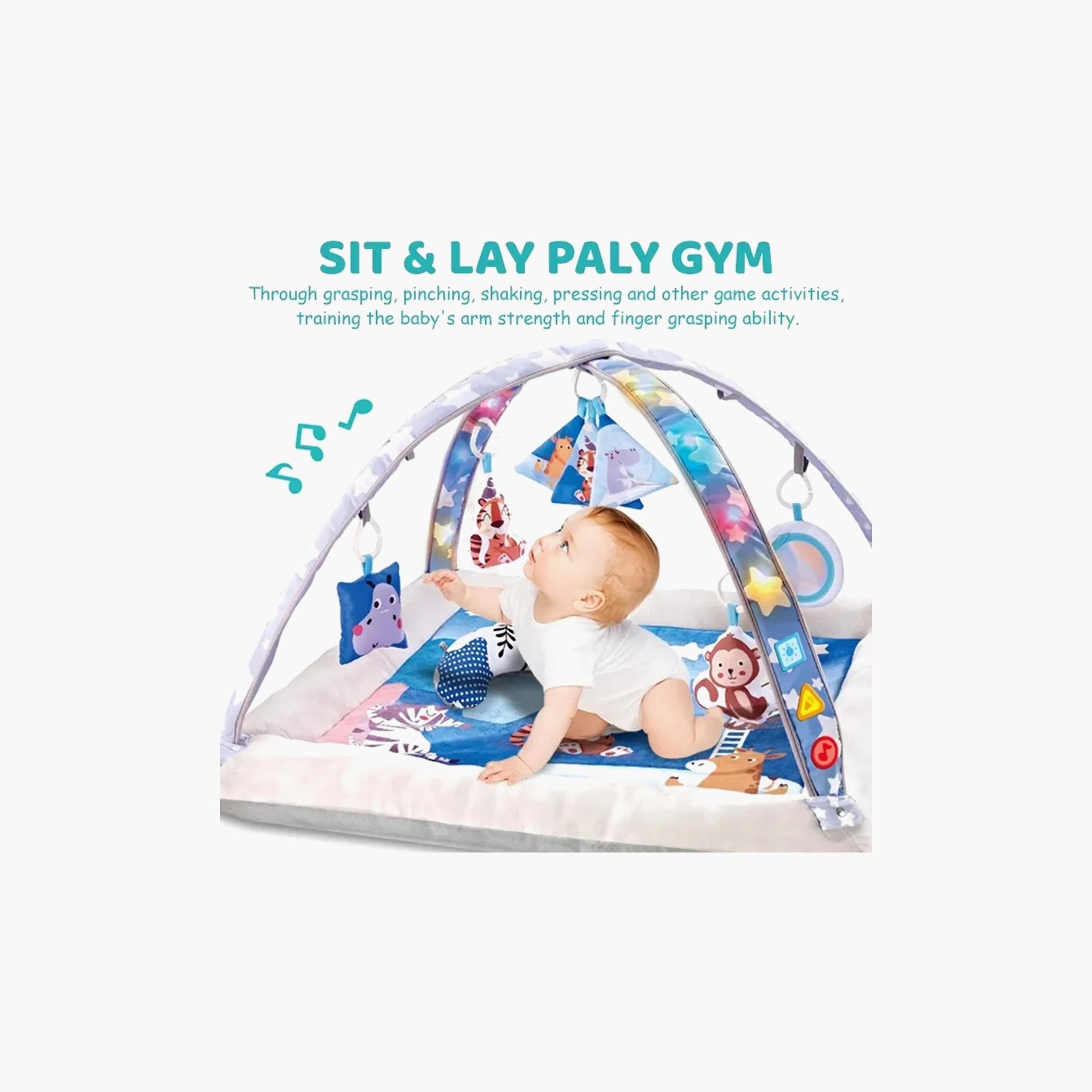 Little Angel Activity Gym Playmat with Hanging Rattle Toys, Blue-baby-infantactivity-playgyms-image-3