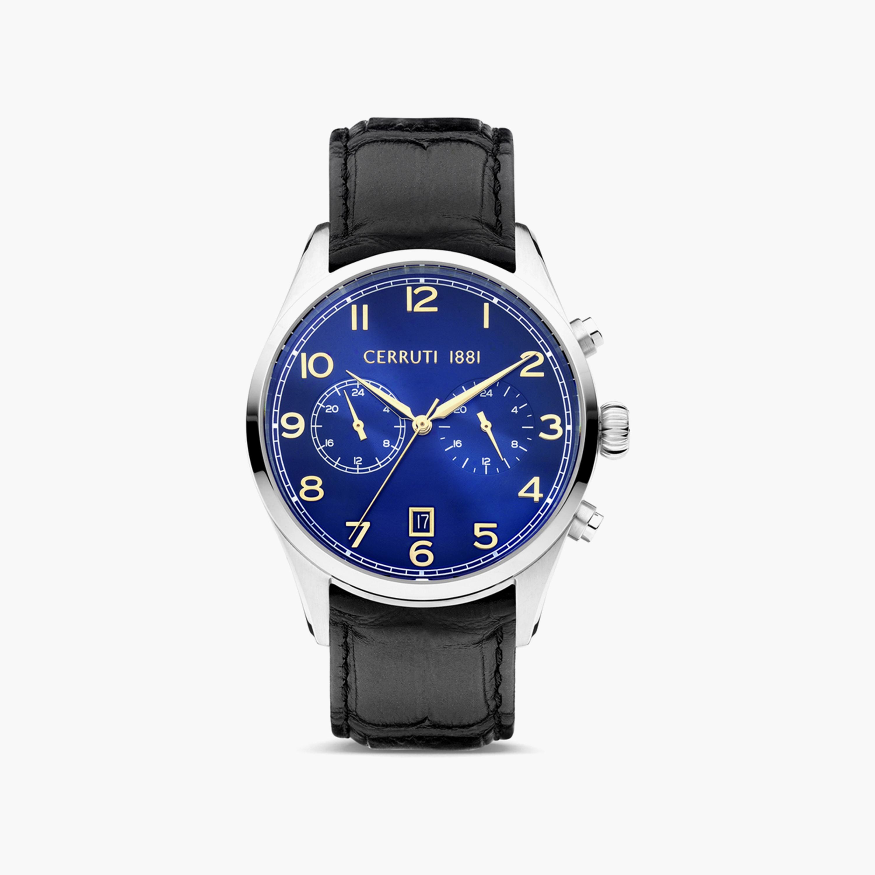 ساعة شيروتي 1881 للرجال بسوار اسود مع كرونوغراف جلدي | CIWGF0007201-men-watchesandjewellery-watches-image-1