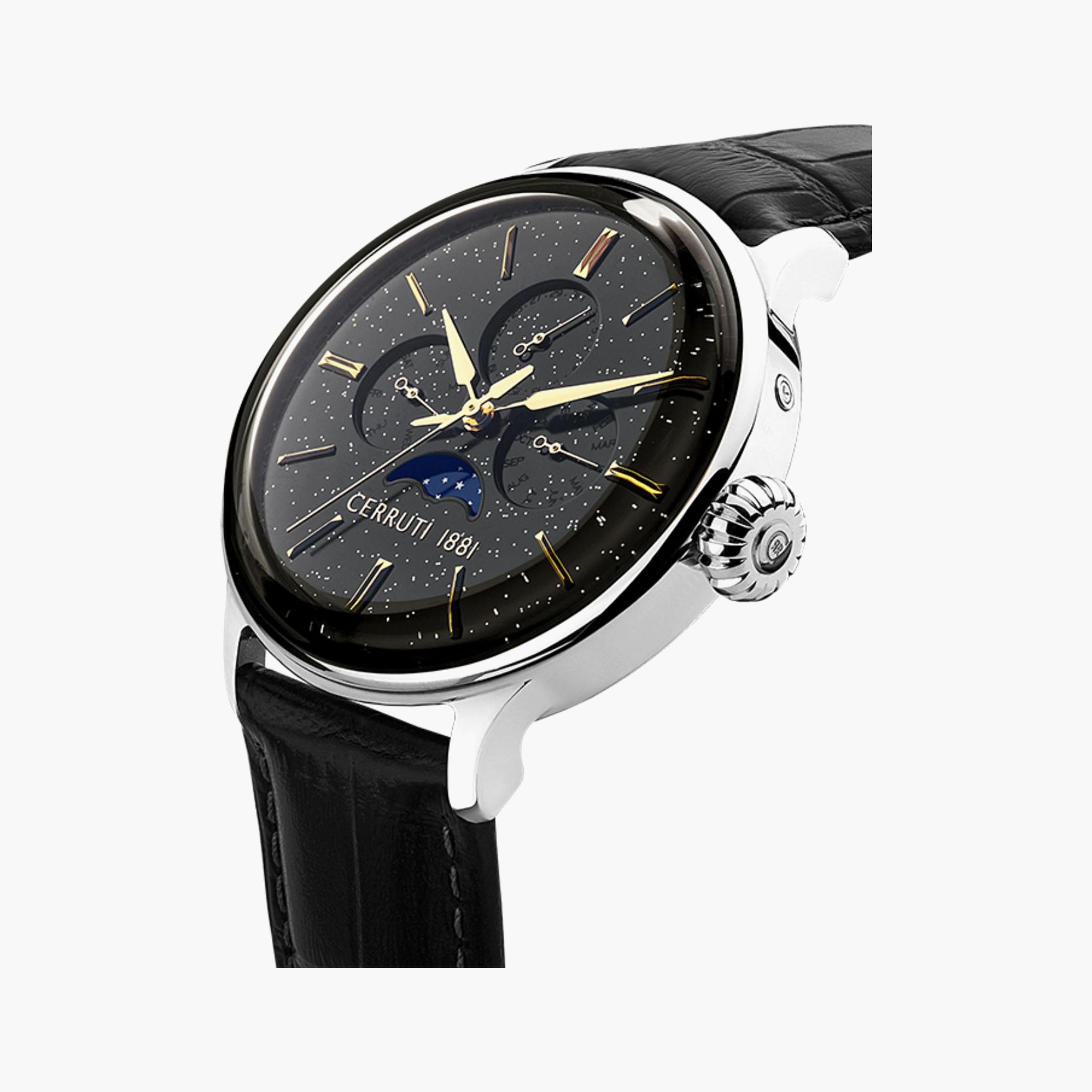 ساعة أنالوج بسوار جلدي اسود للرجال من شيروتي 1881 | CIWGF2224606-men-watchesandjewellery-watches-image-2