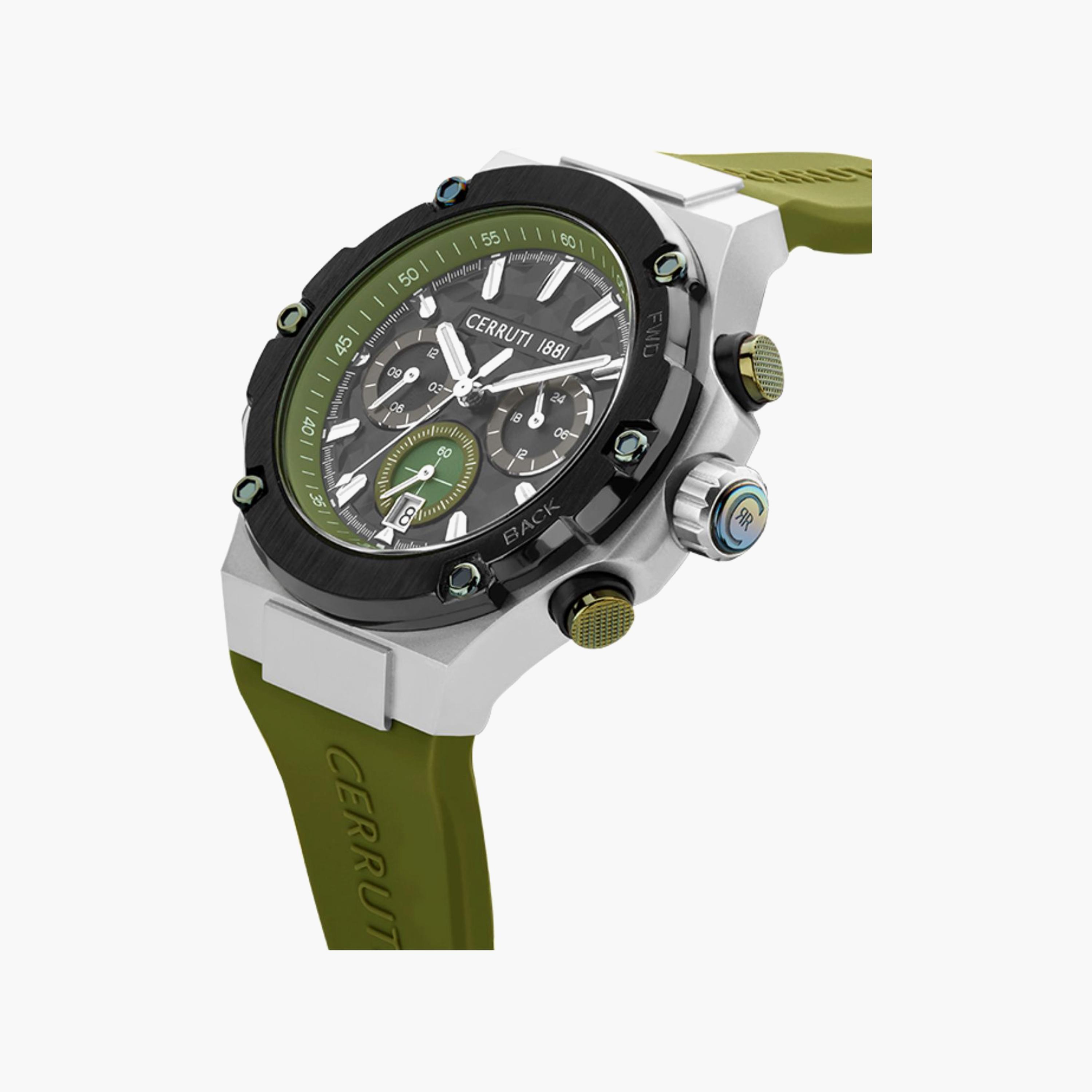 Cerruti 1881 Men's Green Chronograph Silicone Strap Watch | CIWGQ2224301-men-watchesandjewellery-watches-image-2