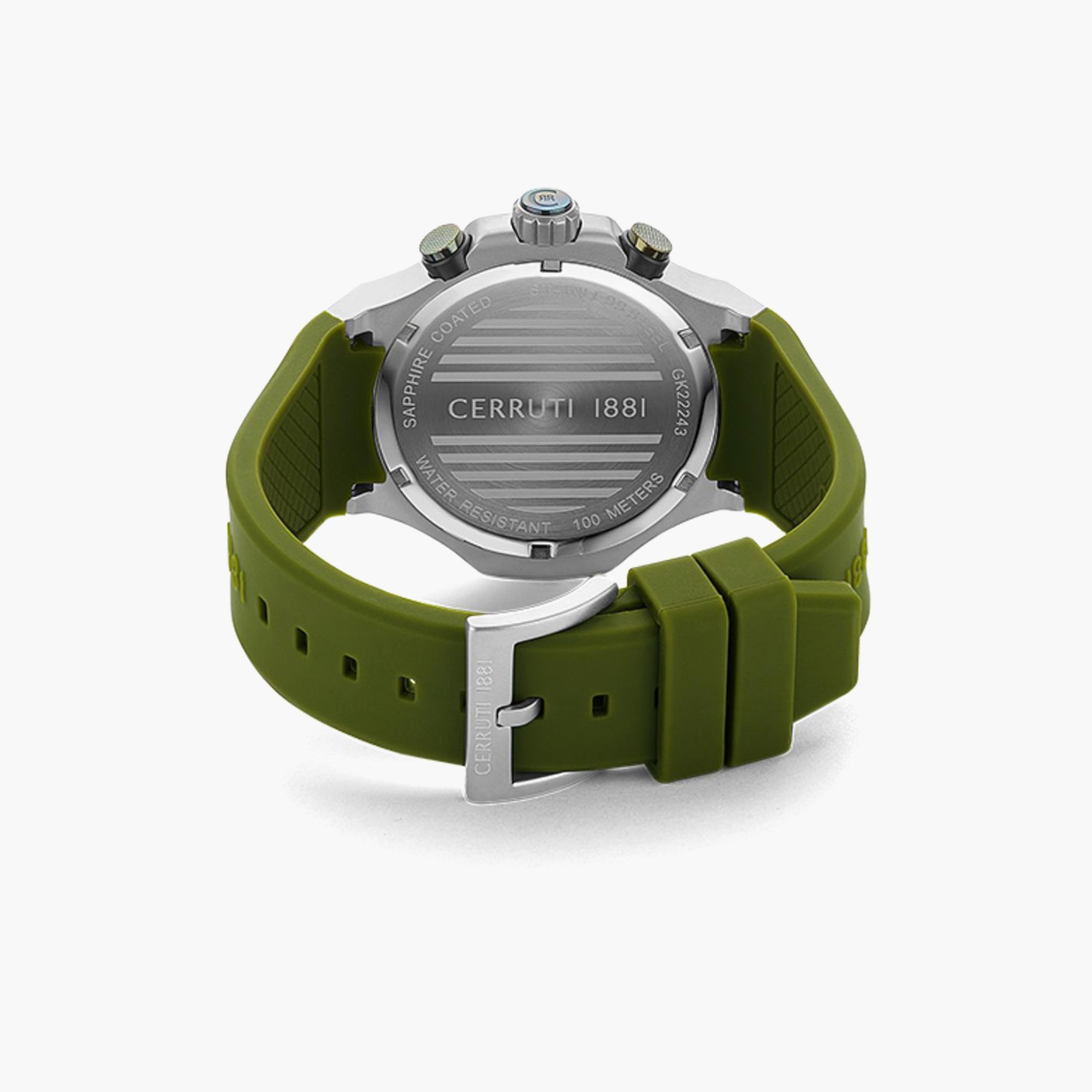 Cerruti 1881 Men's Green Chronograph Silicone Strap Watch | CIWGQ2224301-men-watchesandjewellery-watches-image-3