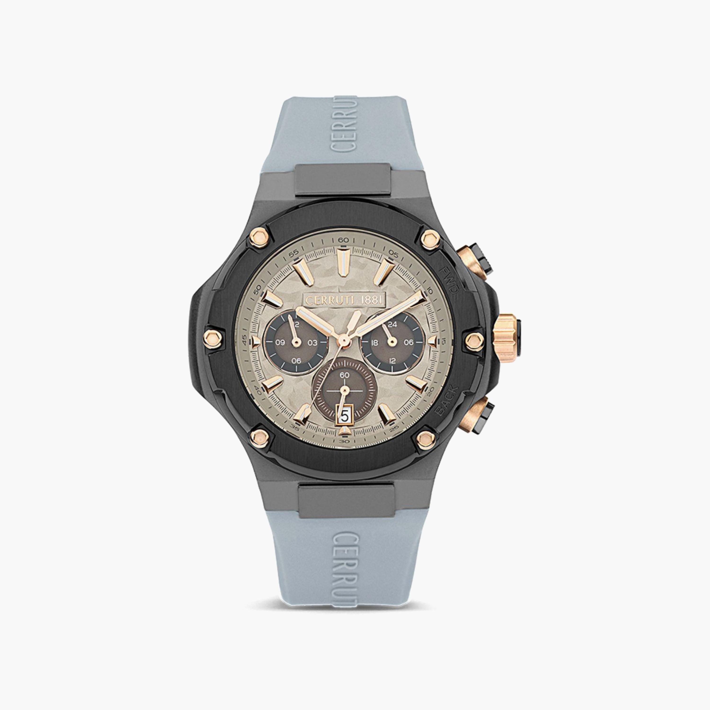 ساعة شيروتي 1881 للرجال بسوار سيليكون رمادي مع كرونوغراف | CIWGQ2224304-men-watchesandjewellery-watches-image-1