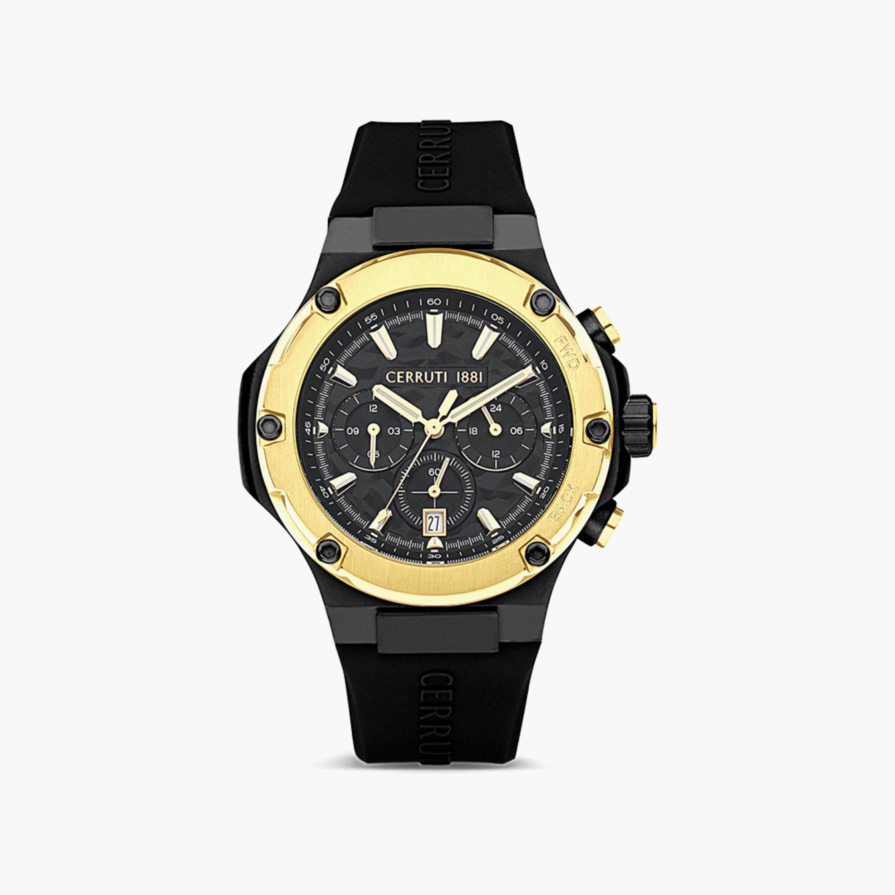 ساعة شيروتي 1881 للرجال بسوار سيليكون اسود مع كرونوغراف | CIWGQ2224306-men-watchesandjewellery-watches-image-1