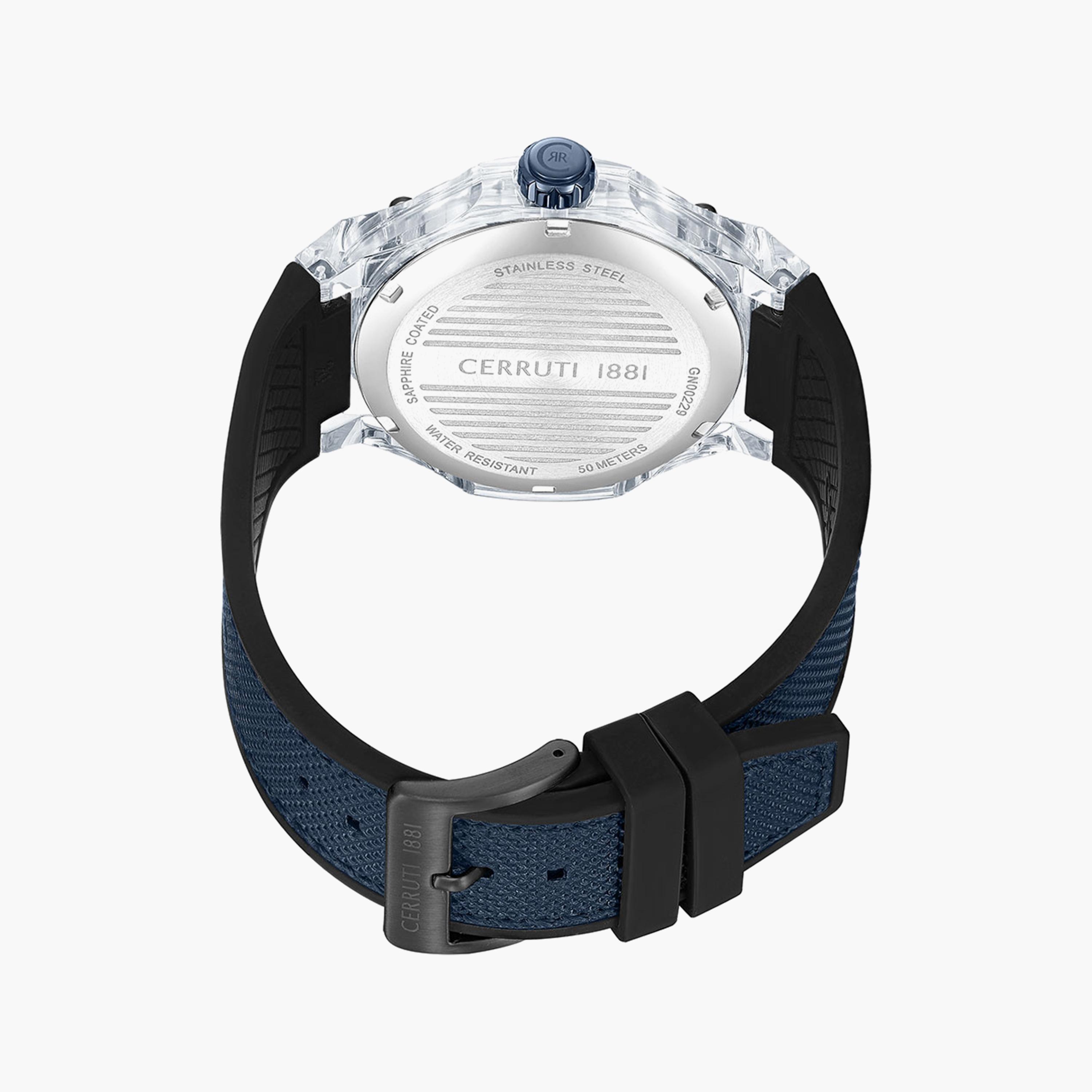 Cerruti 1881 Men's Navy Analog Nylon and Leather Strap Watch | CIWGN0022902-men-watchesandjewellery-watches-image-3