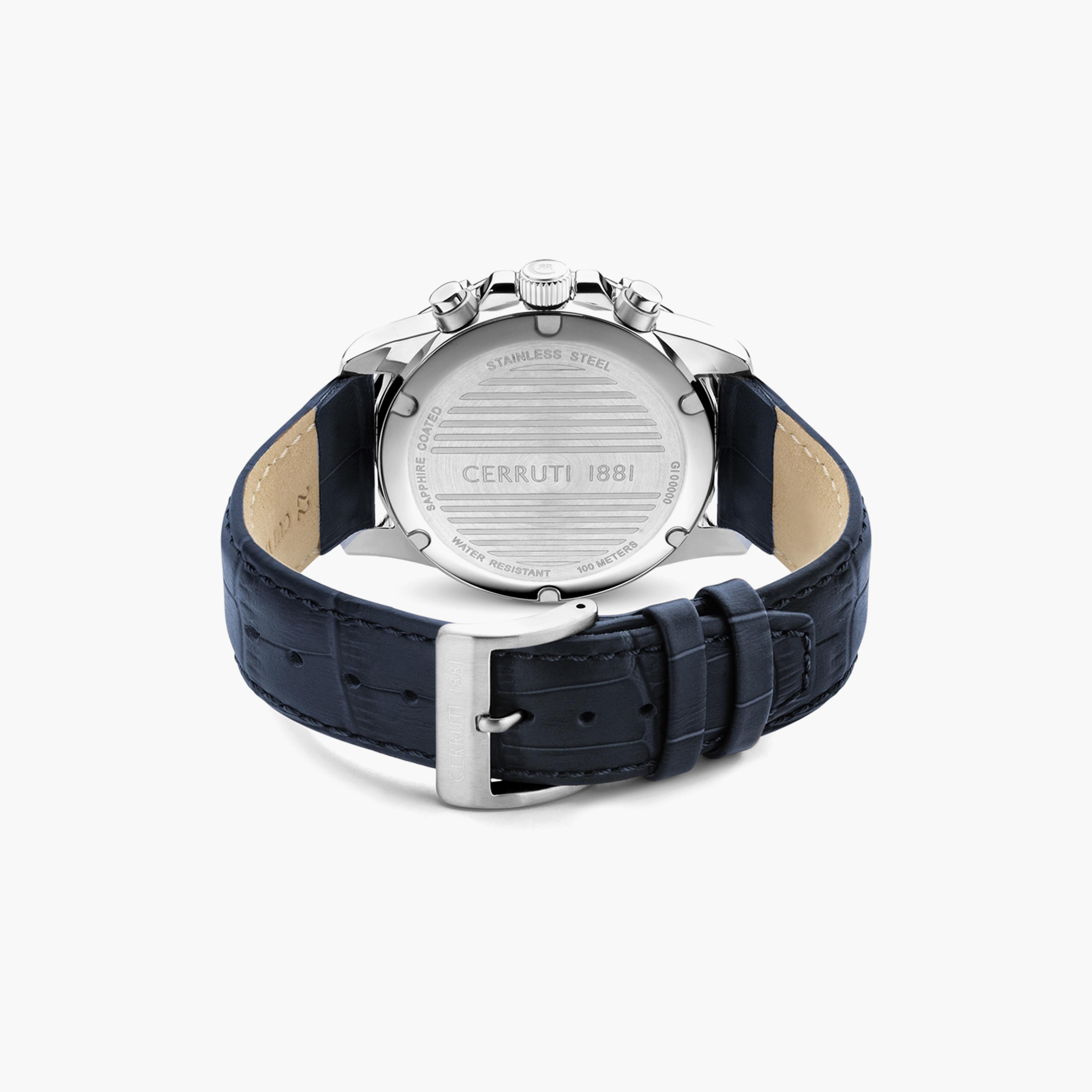 Cerruti 1881 Men's Navy Chronograph Leather Strap Watch | CIWGC2224401-men-watchesandjewellery-watches-image-3
