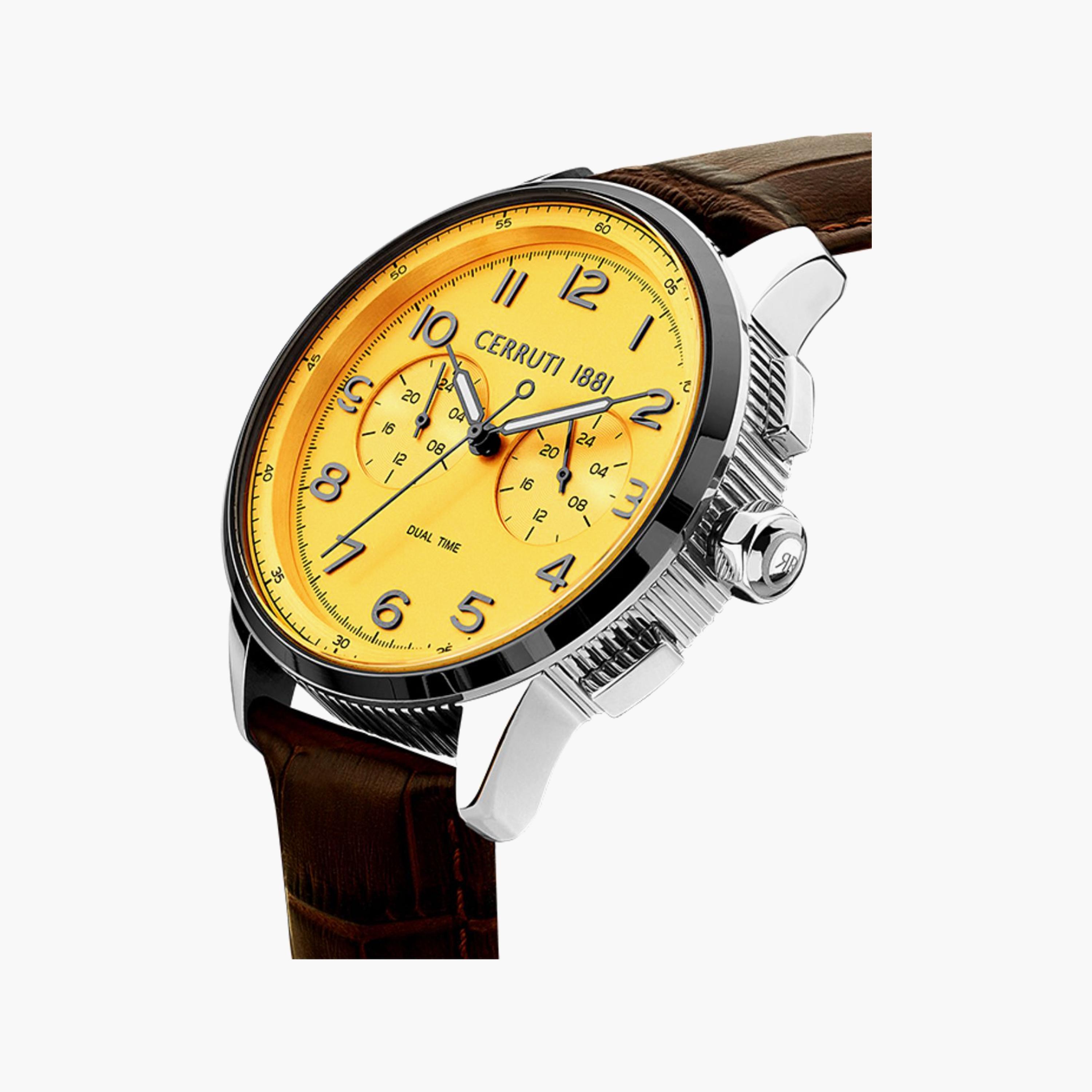 Cerruti 1881 Men's Brown Chronograph Leather Strap Watch | CIWGF2224904-men-watchesandjewellery-watches-image-2