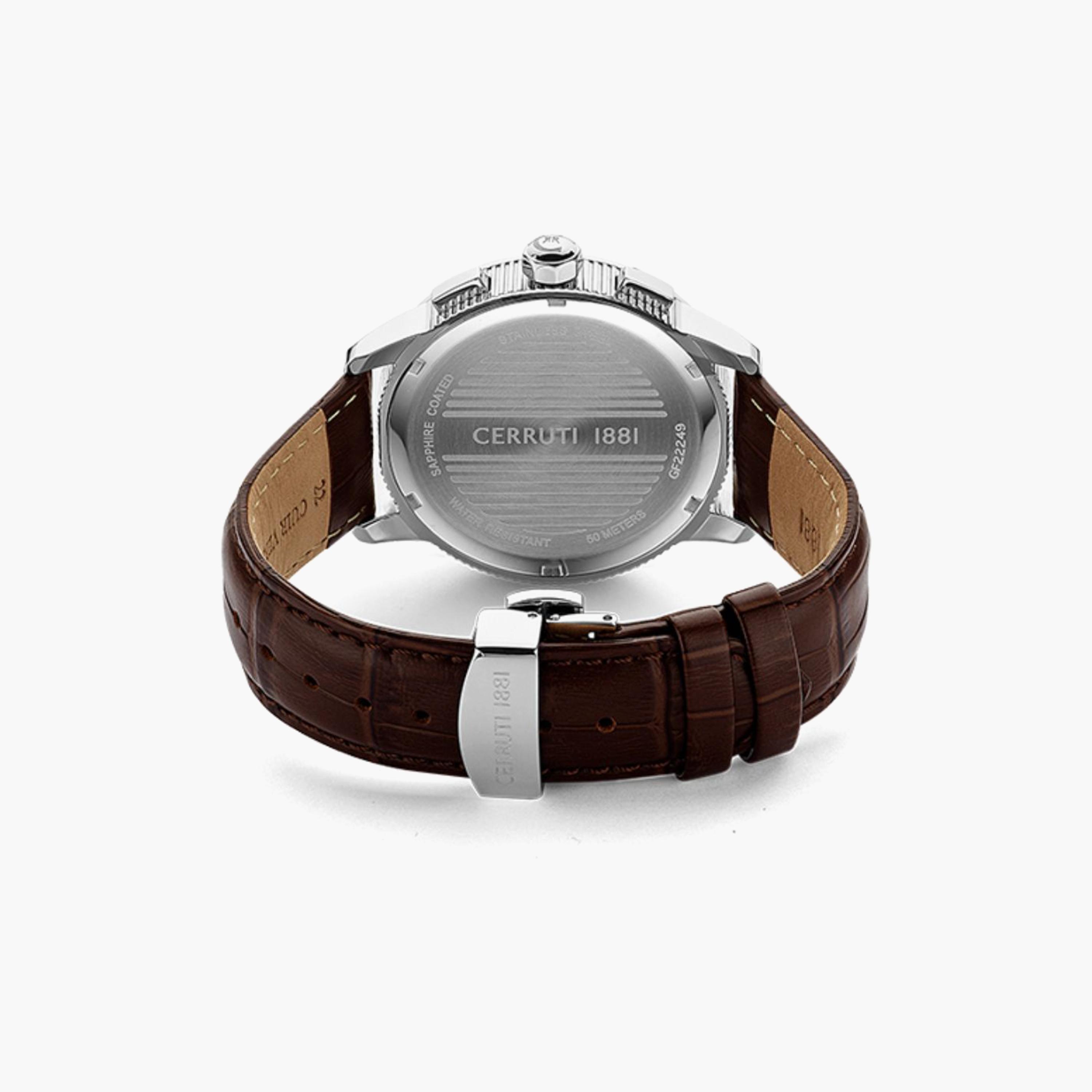 Cerruti 1881 Men's Brown Chronograph Leather Strap Watch | CIWGF2224904-men-watchesandjewellery-watches-image-3