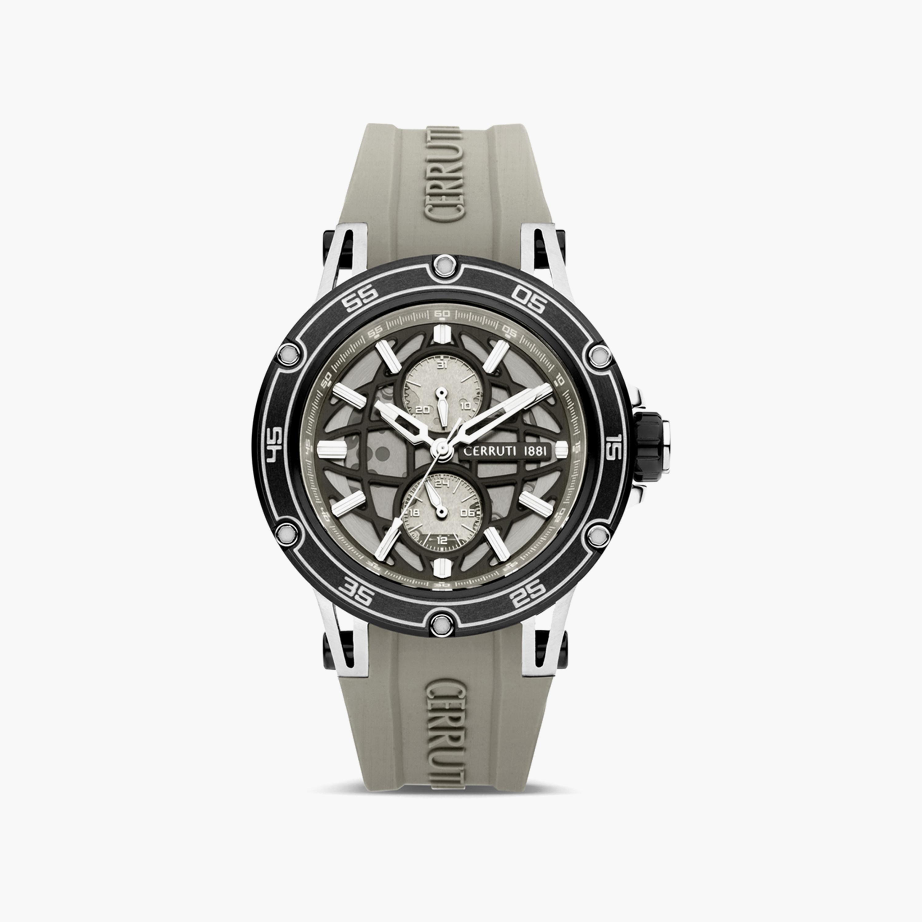 ساعة أنالوج من شيروتي 1881 للرجال بسوار سيليكون رمادي | CIWGQ0007002-men-watchesandjewellery-watches-image-1