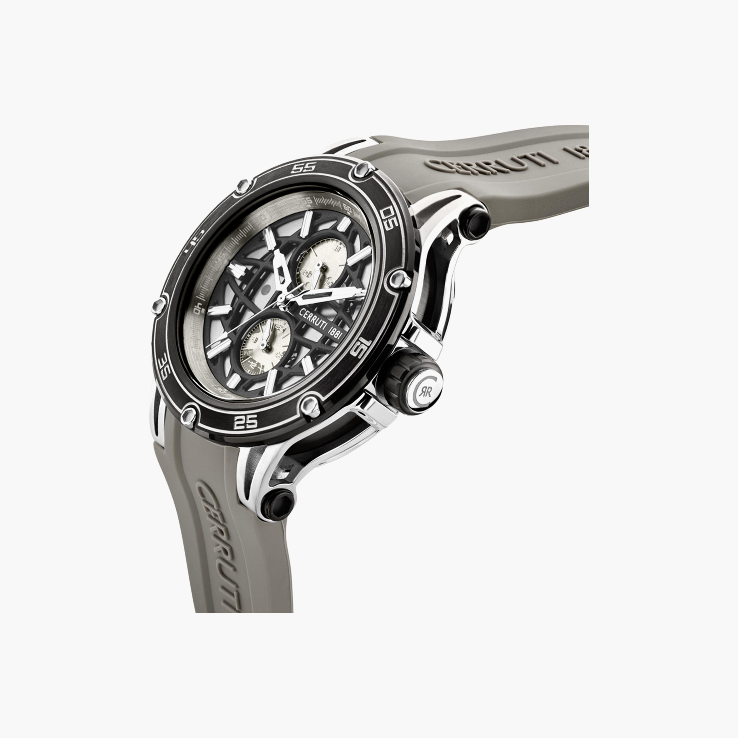 ساعة أنالوج من شيروتي 1881 للرجال بسوار سيليكون رمادي | CIWGQ0007002-men-watchesandjewellery-watches-image-2