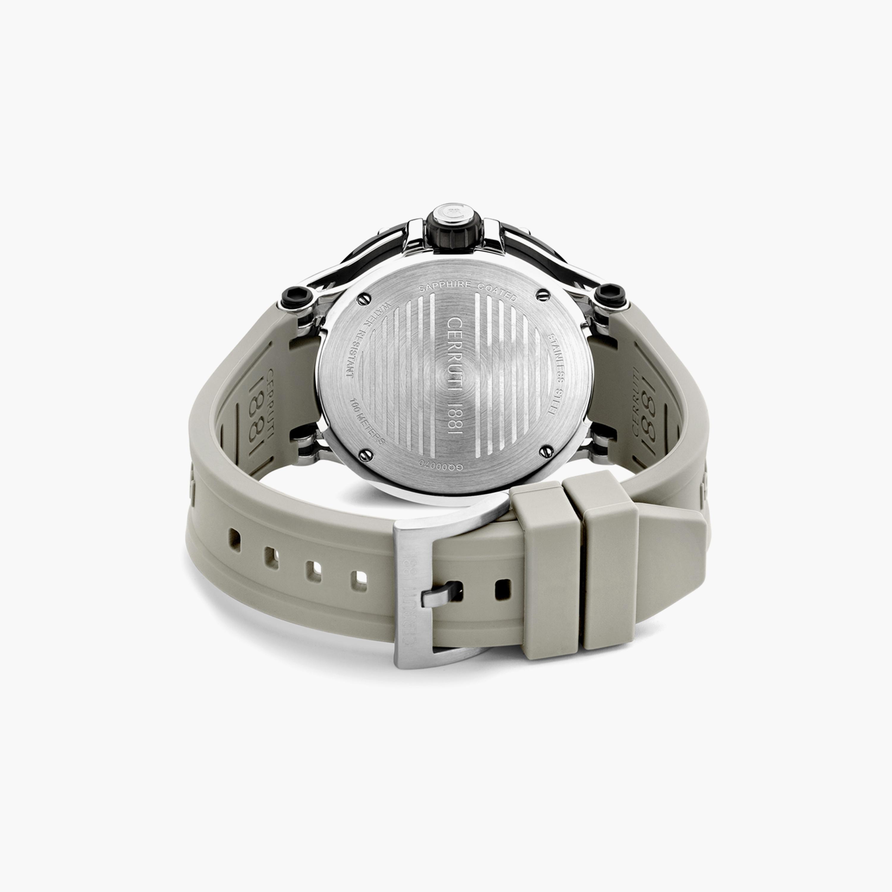 ساعة أنالوج من شيروتي 1881 للرجال بسوار سيليكون رمادي | CIWGQ0007002-men-watchesandjewellery-watches-image-3