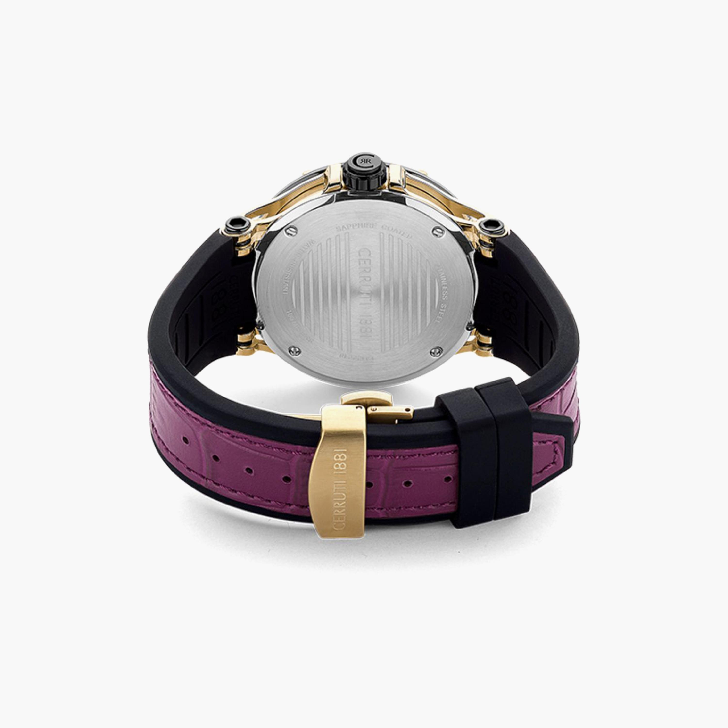 Cerruti 1881 Men's Purple Analog Leather Strap Watch | CIWGQ2224804-men-watchesandjewellery-watches-image-3
