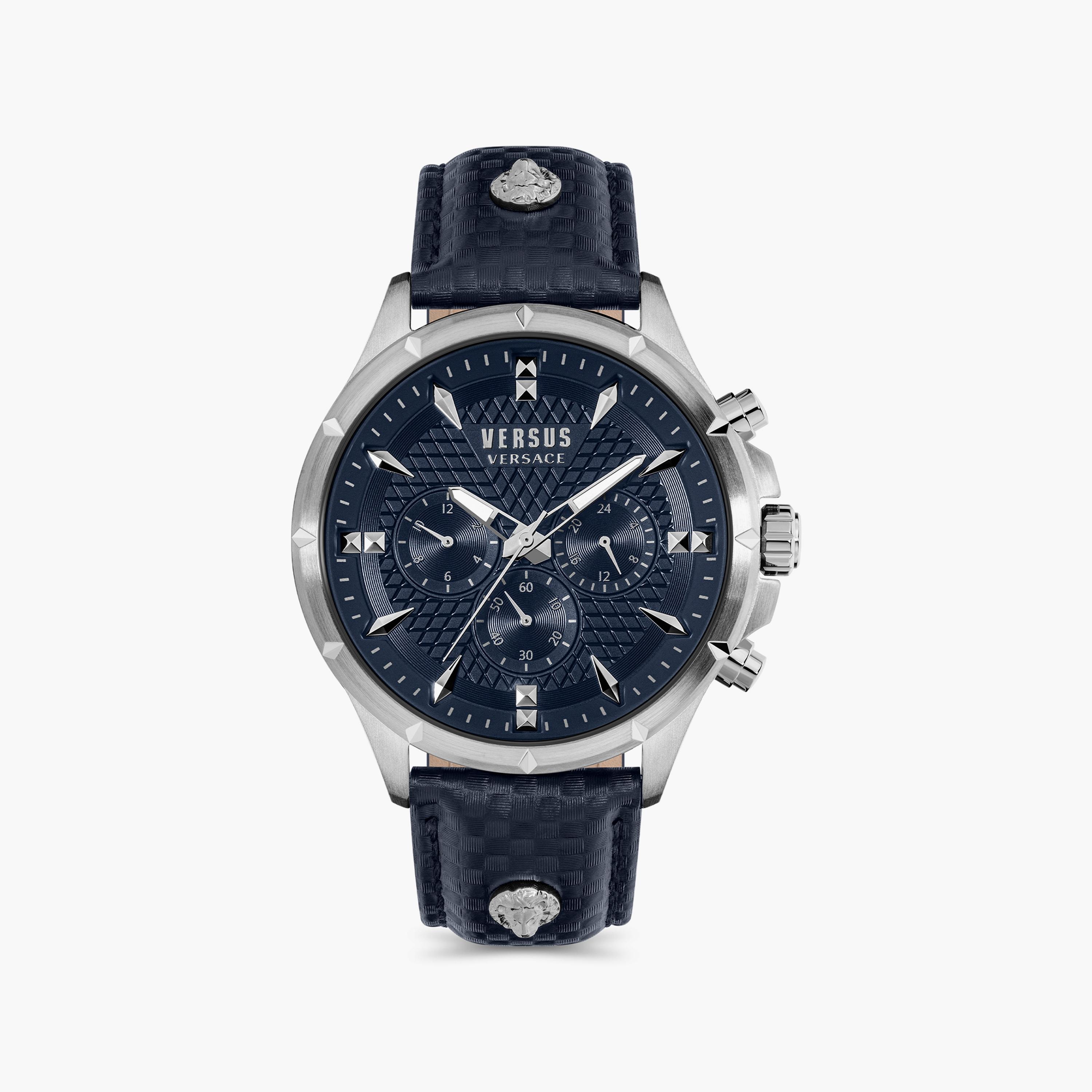 ساعة كرونوغراف بسوار جلدي بلون كحلي من فيرسوس فيرساتشي للرجال | V WVSPBH7121-men-watchesandjewellery-watches-image-1