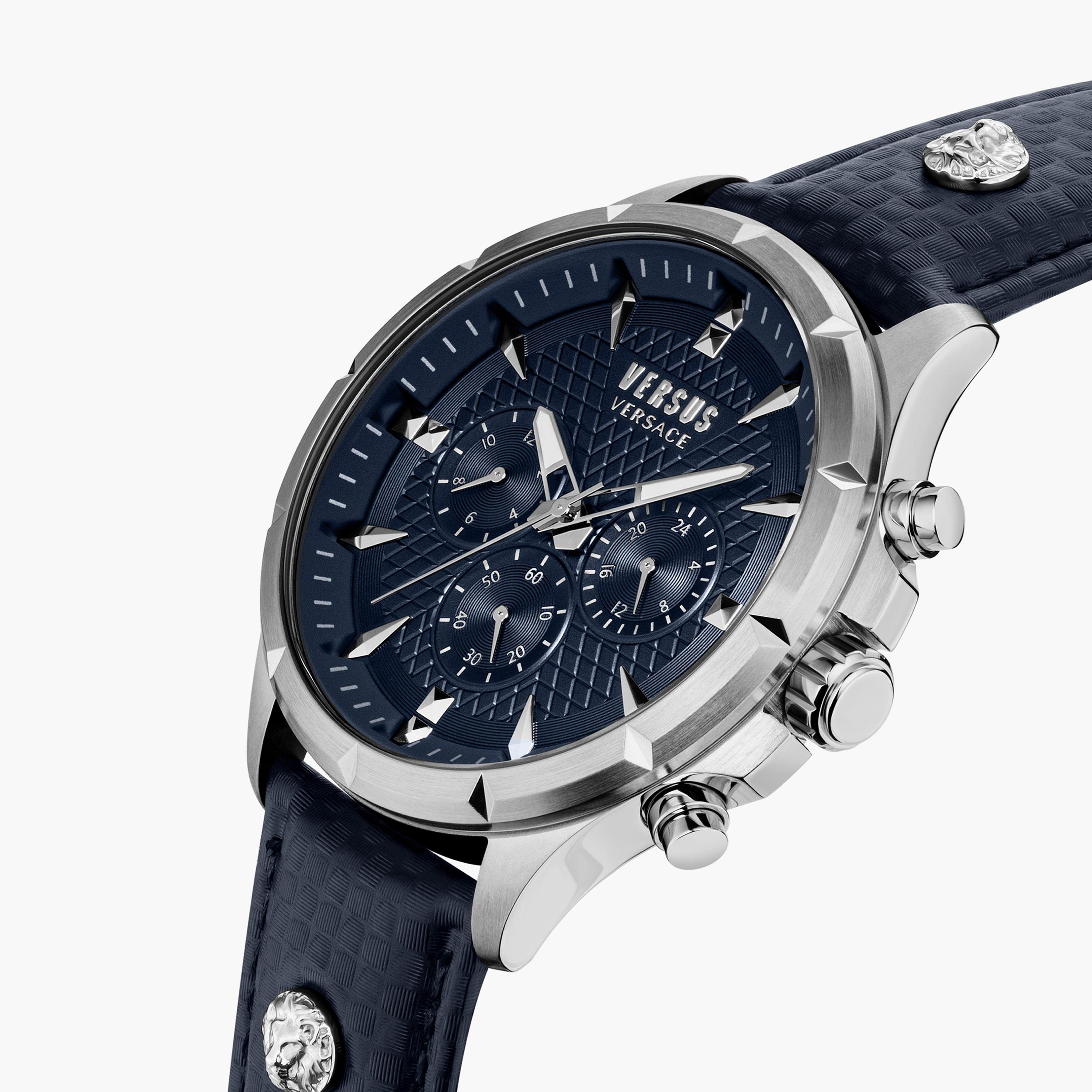 ساعة كرونوغراف بسوار جلدي بلون كحلي من فيرسوس فيرساتشي للرجال | V WVSPBH7121-men-watchesandjewellery-watches-image-2
