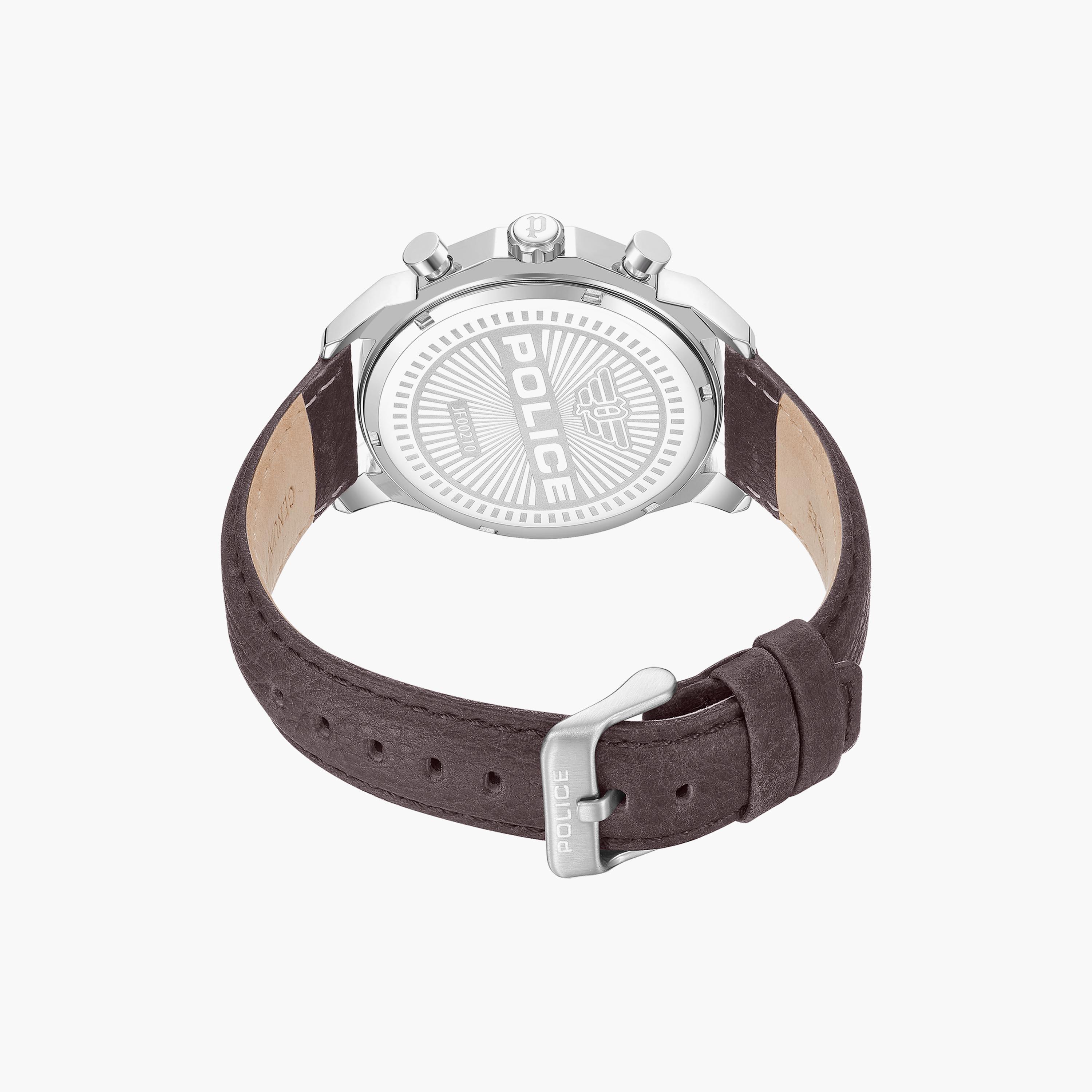 ساعة بوليس للرجال ذات كرونوغراف بسوار من الجلد الطبيعي باللون البني | PEWJF0021040-men-watchesandjewellery-watches-image-3