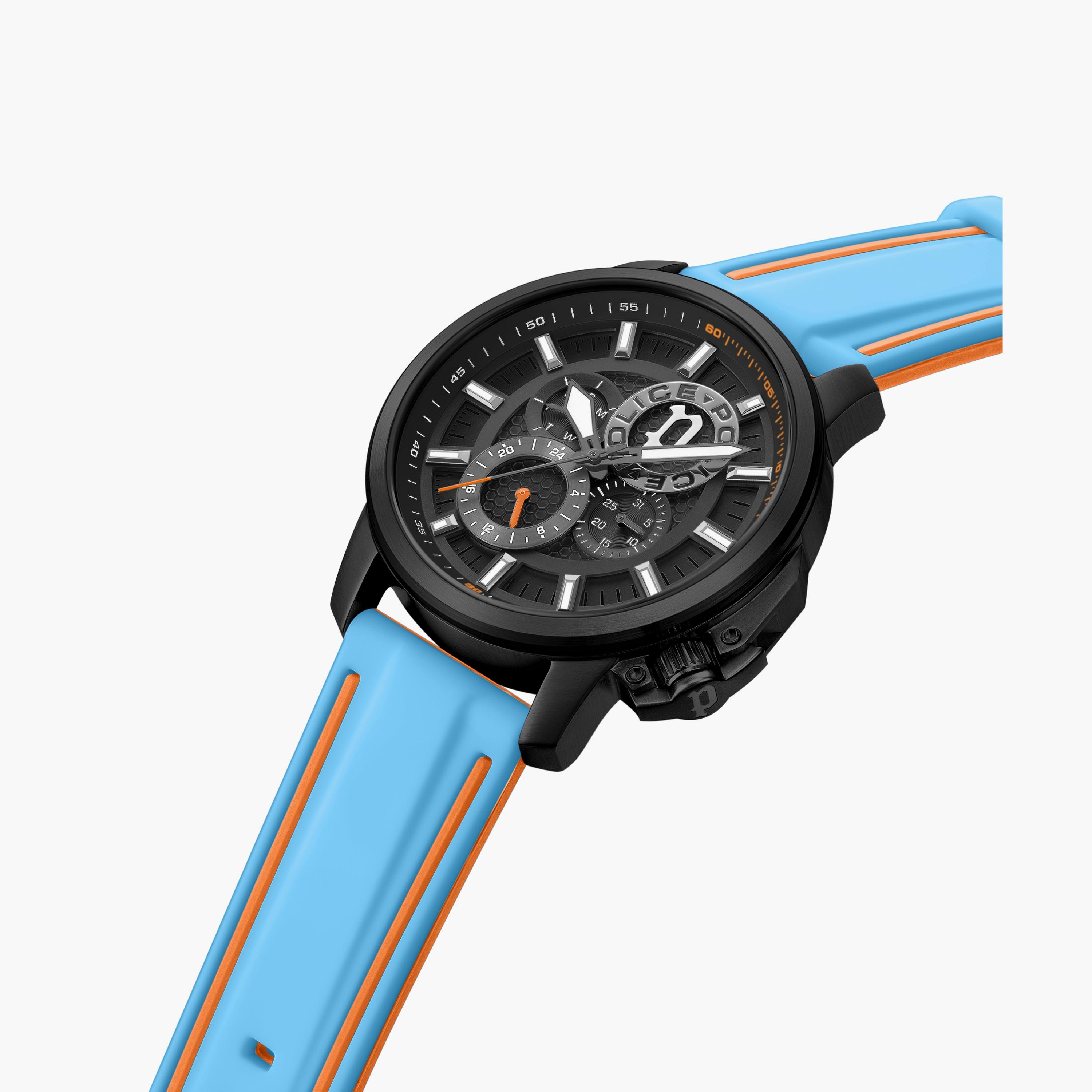 ساعة بوليس ذو انالوج بسوار سيليكون أزرق للرجال | PEWJQ0005104-men-watchesandjewellery-watches-image-2