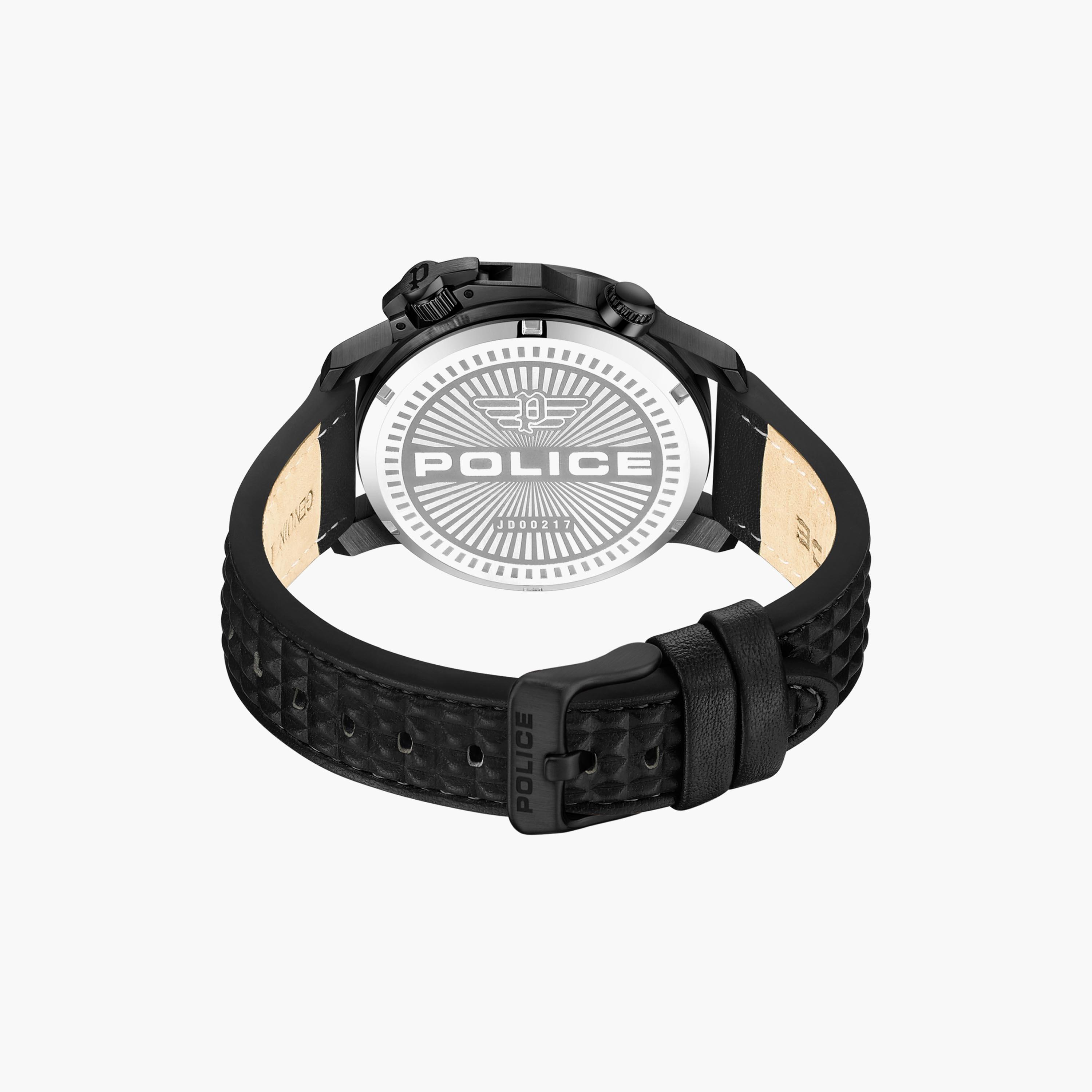 Police Men's Black Analog Leather Strap Watch | PEWJD0021701 | 44 MM-men-watchesandjewellery-watches-image-3