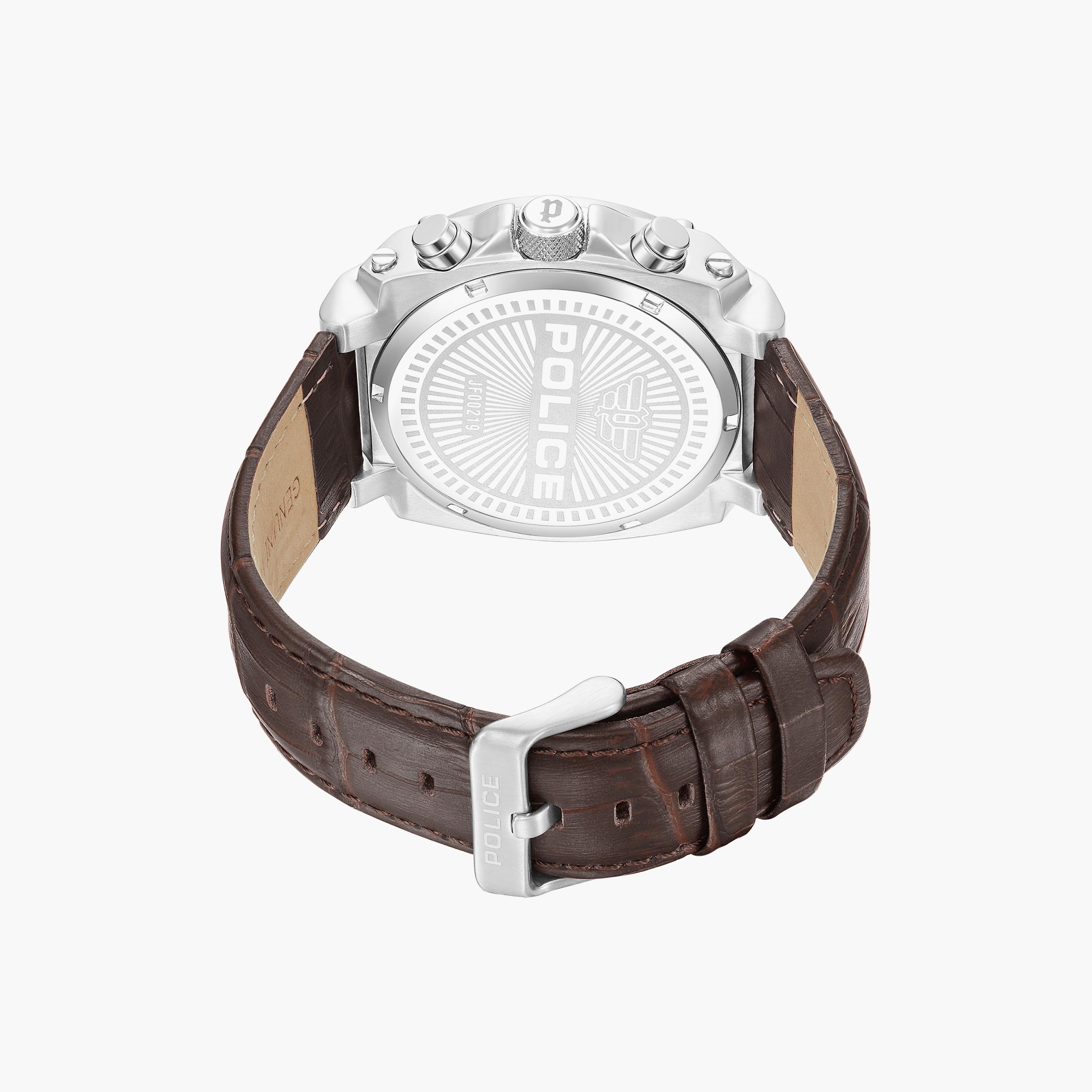 Police Men's Brown Chronograph Leather Strap Watch | PEWJF0021902-men-watchesandjewellery-watches-image-3