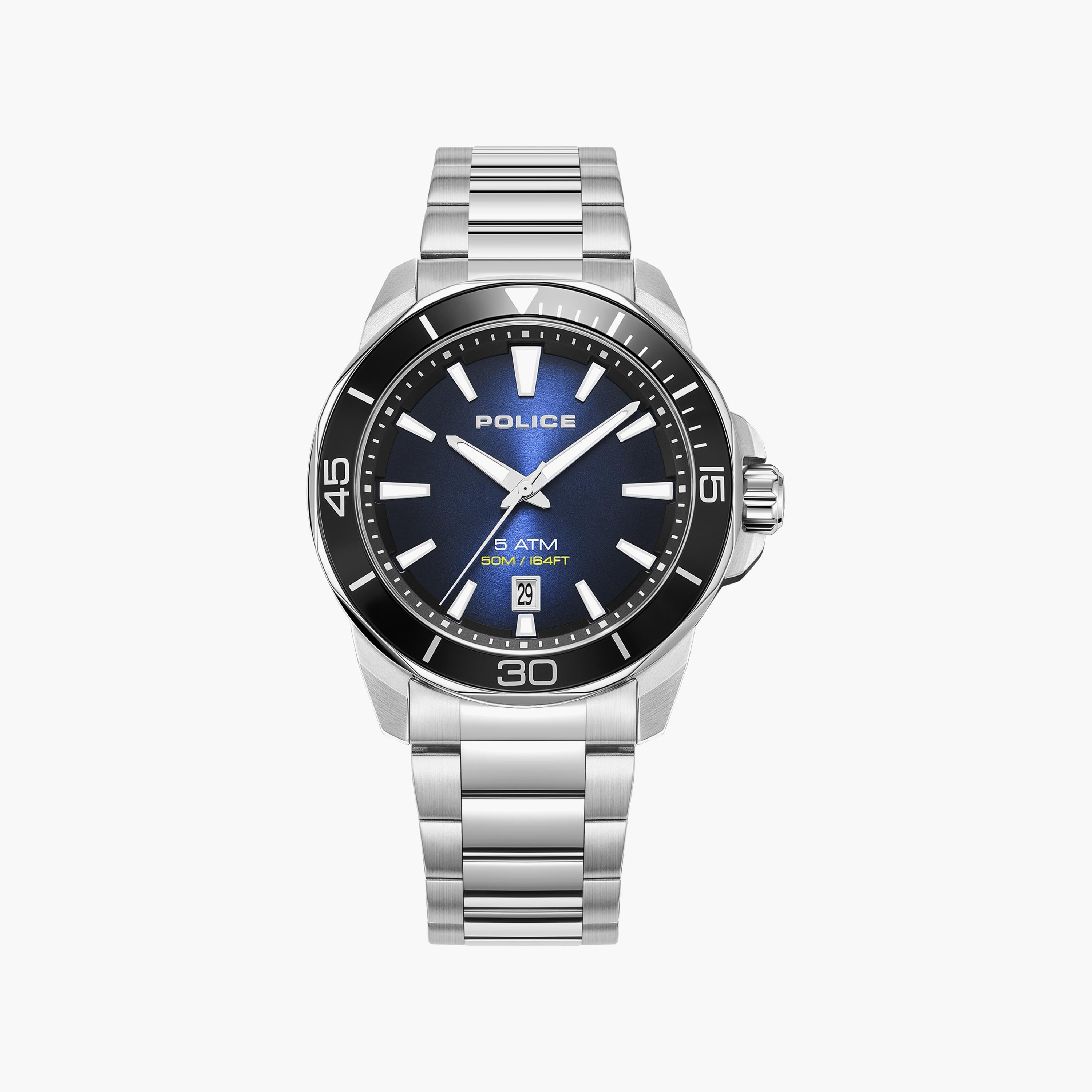 Police Men's Silver Analog Stainless Steel Strap Watch | PEWJH0021402-men-watchesandjewellery-watches-image-1