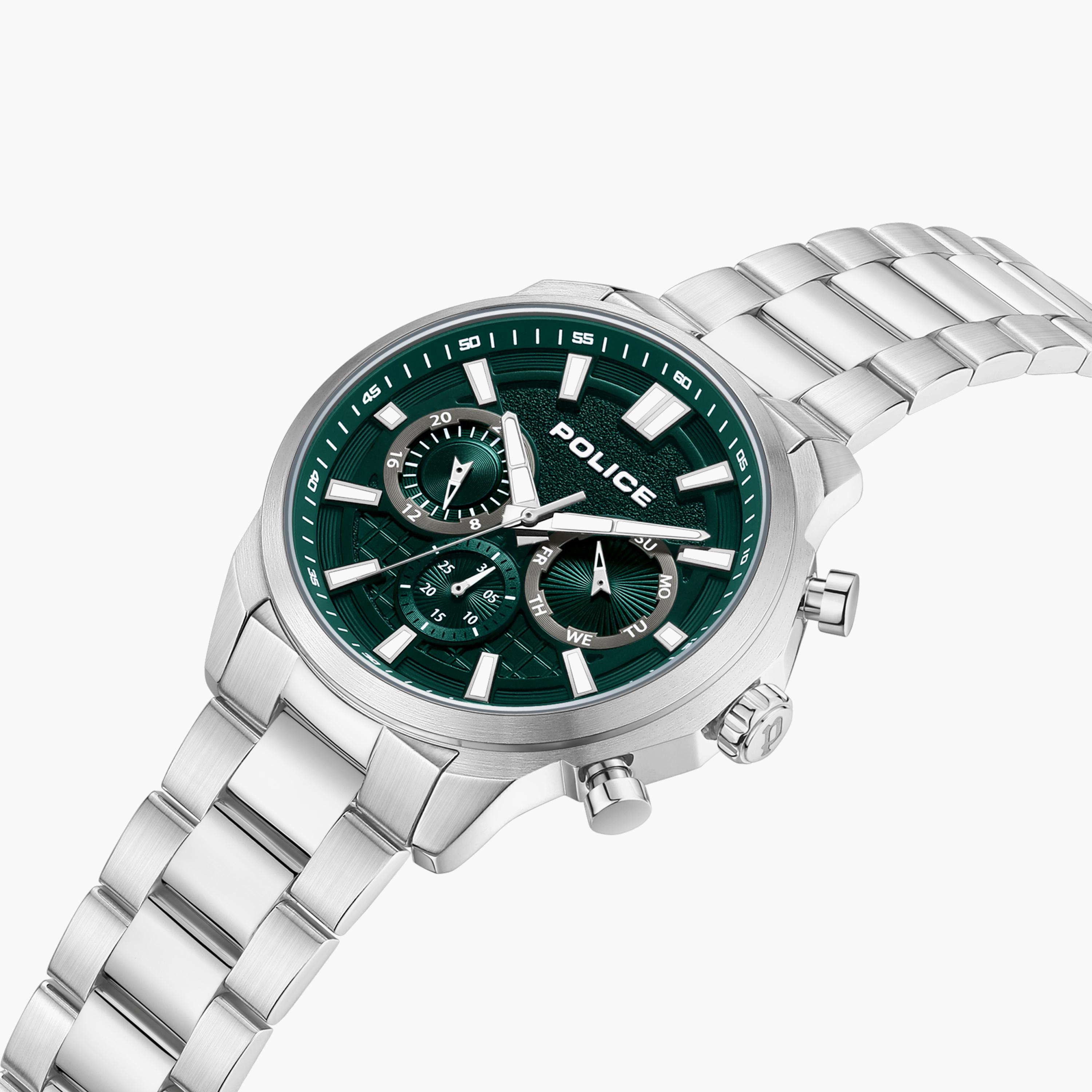 ساعة كرونوغراف فضية بسوار ستانلس ستيل من بوليس للرجال | PEWJK0021002-men-watchesandjewellery-watches-image-2