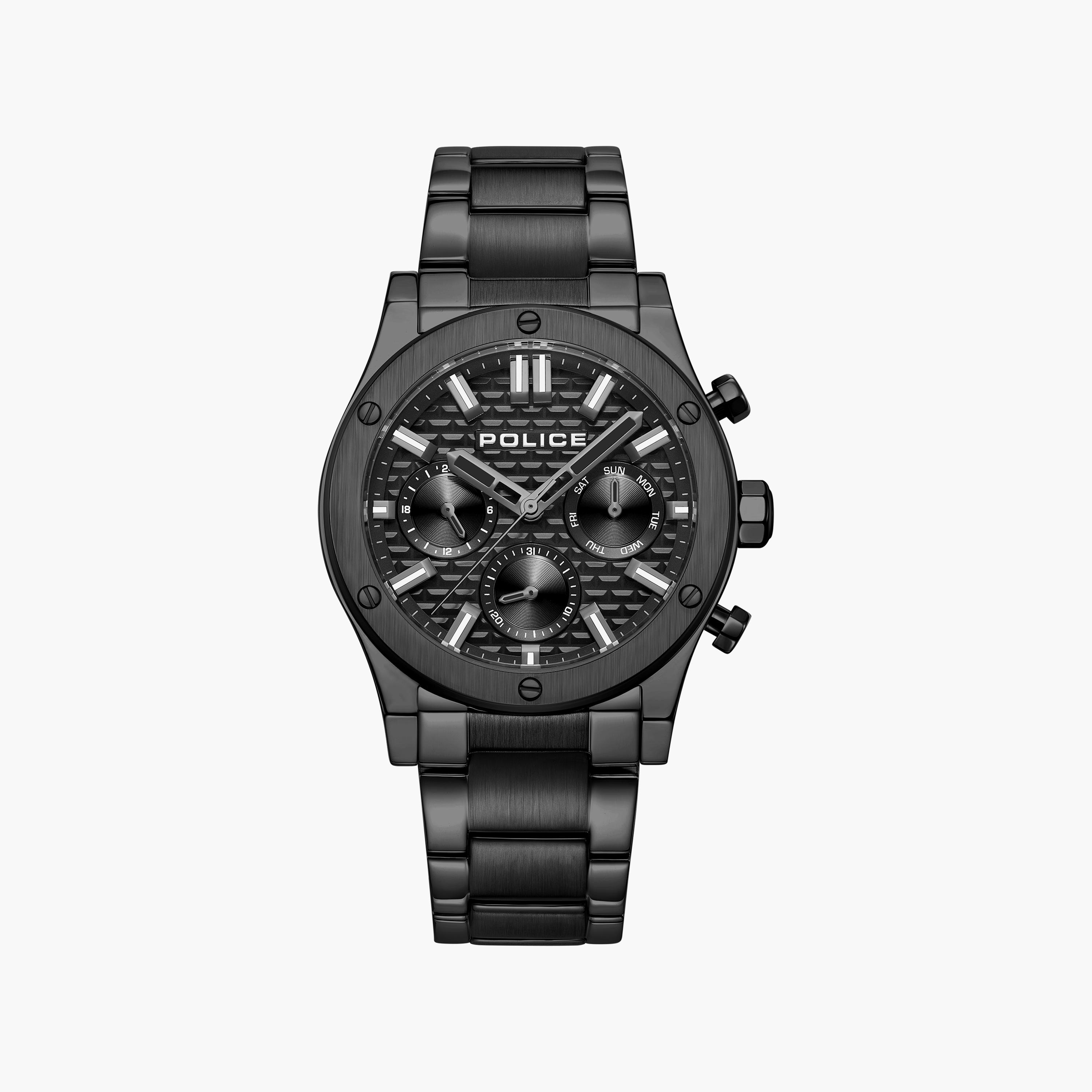 ساعة كرونوغراف سوداء بسوار ستانلس ستيل من بوليس للرجال | PEWJK0006206-men-watchesandjewellery-watches-image-1