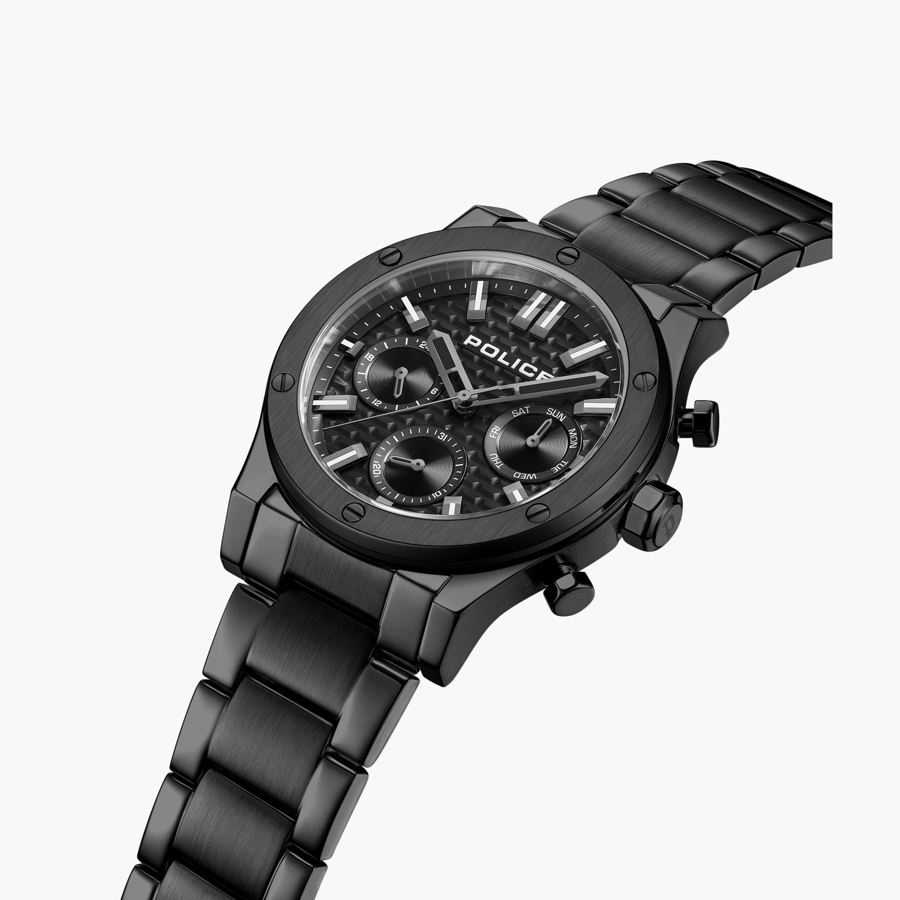 ساعة كرونوغراف سوداء بسوار ستانلس ستيل من بوليس للرجال | PEWJK0006206-men-watchesandjewellery-watches-image-2