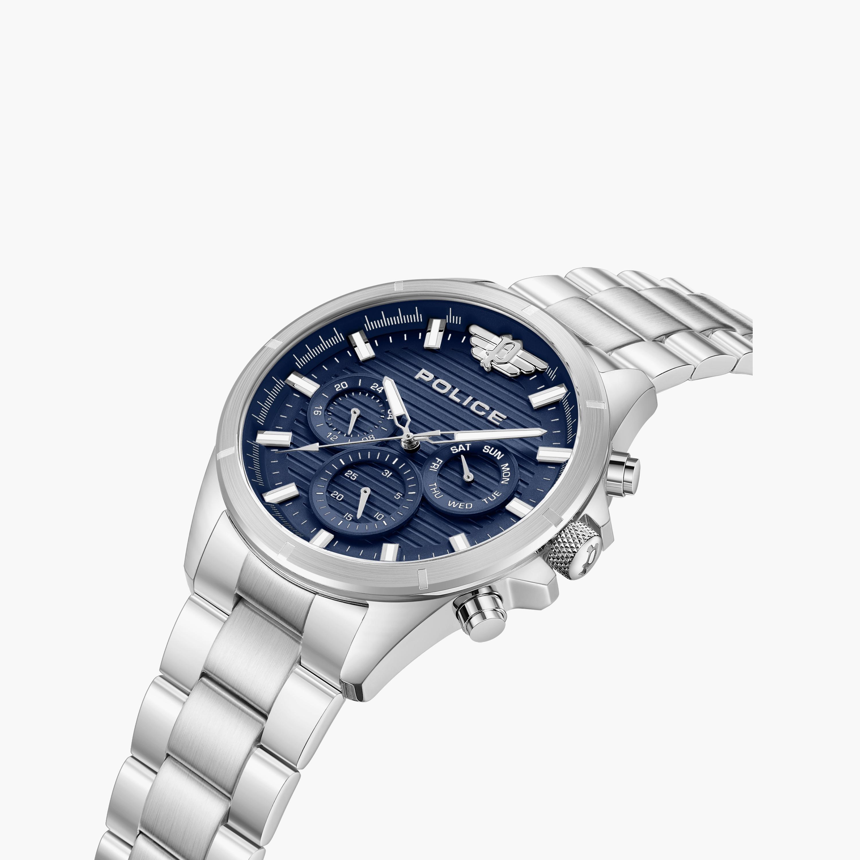ساعة كرونوغراف فضية بسوار ستانلس ستيل من بوليس للرجال | PEWJK2227804-men-watchesandjewellery-watches-image-2