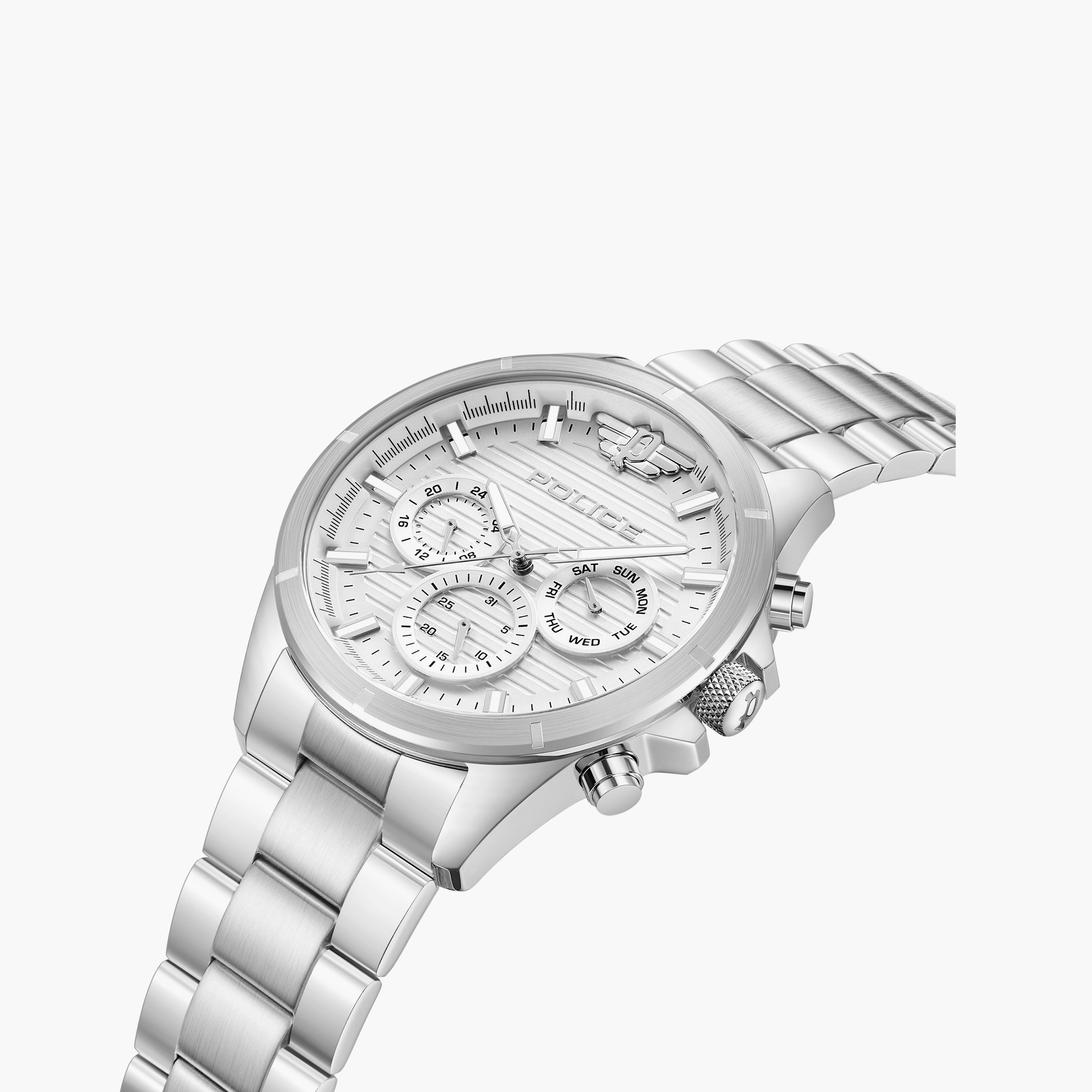 ساعة كرونوغراف فضية بسوار ستانلس ستيل من بوليس للرجال | PEWJK2227805-men-watchesandjewellery-watches-image-2