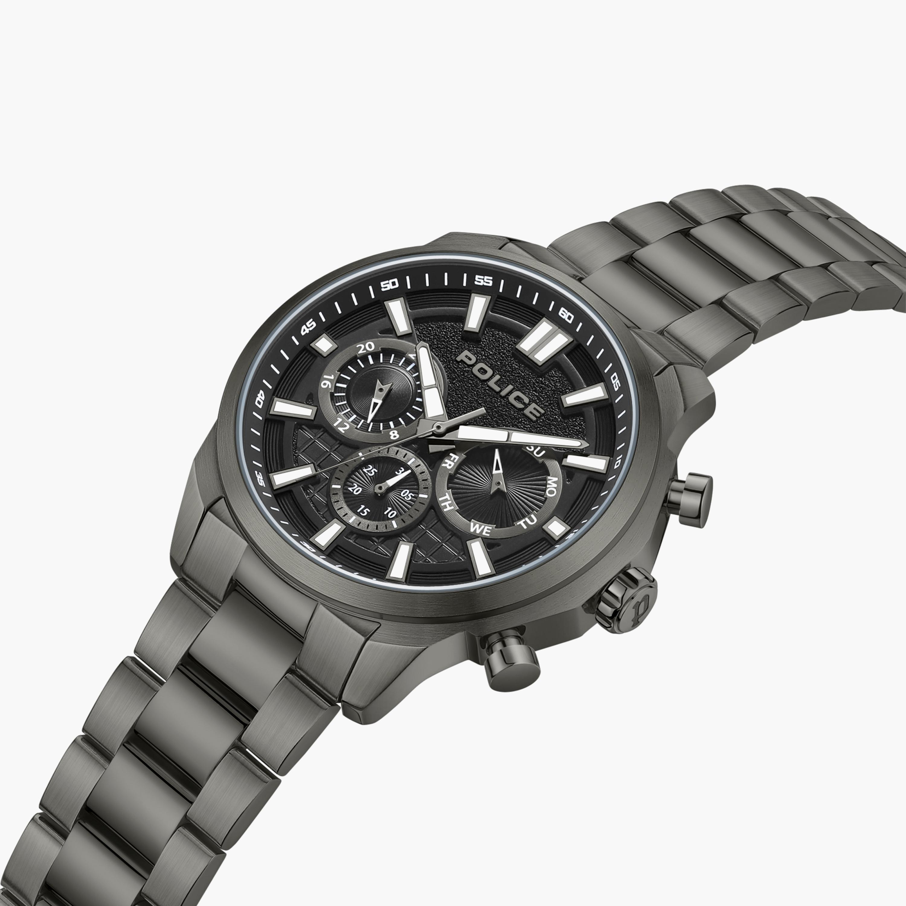 ساعة كرونوغراف رمادية بسوار ستانلس ستيل للرجال من بوليس | PEWJK0021003-men-watchesandjewellery-watches-image-2