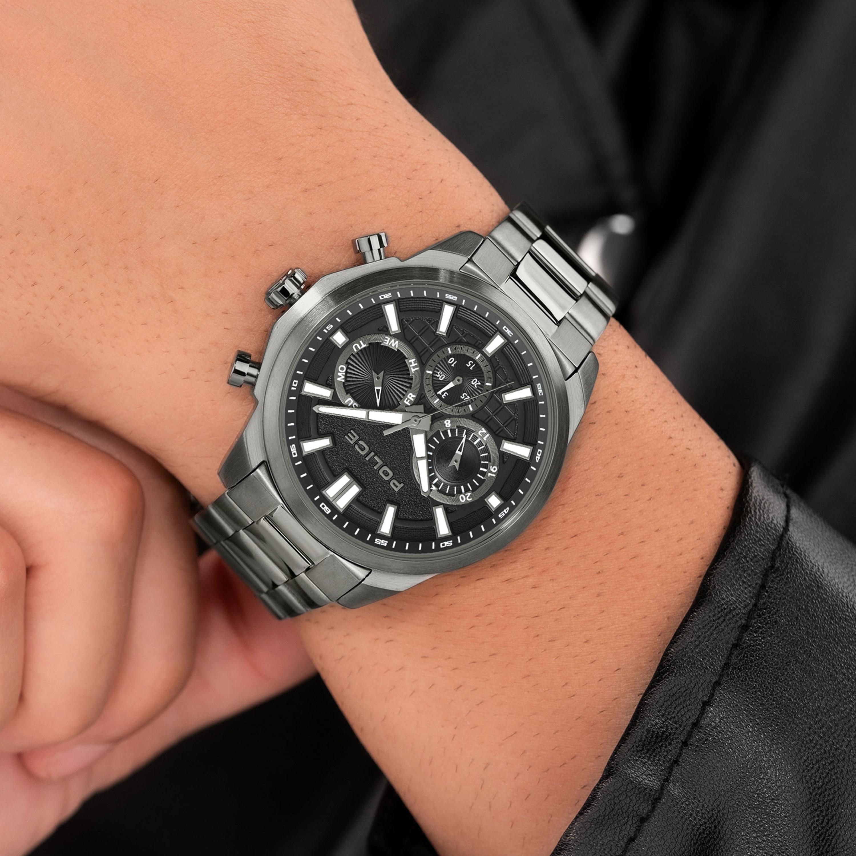 ساعة كرونوغراف رمادية بسوار ستانلس ستيل للرجال من بوليس | PEWJK0021003-men-watchesandjewellery-watches-image-4