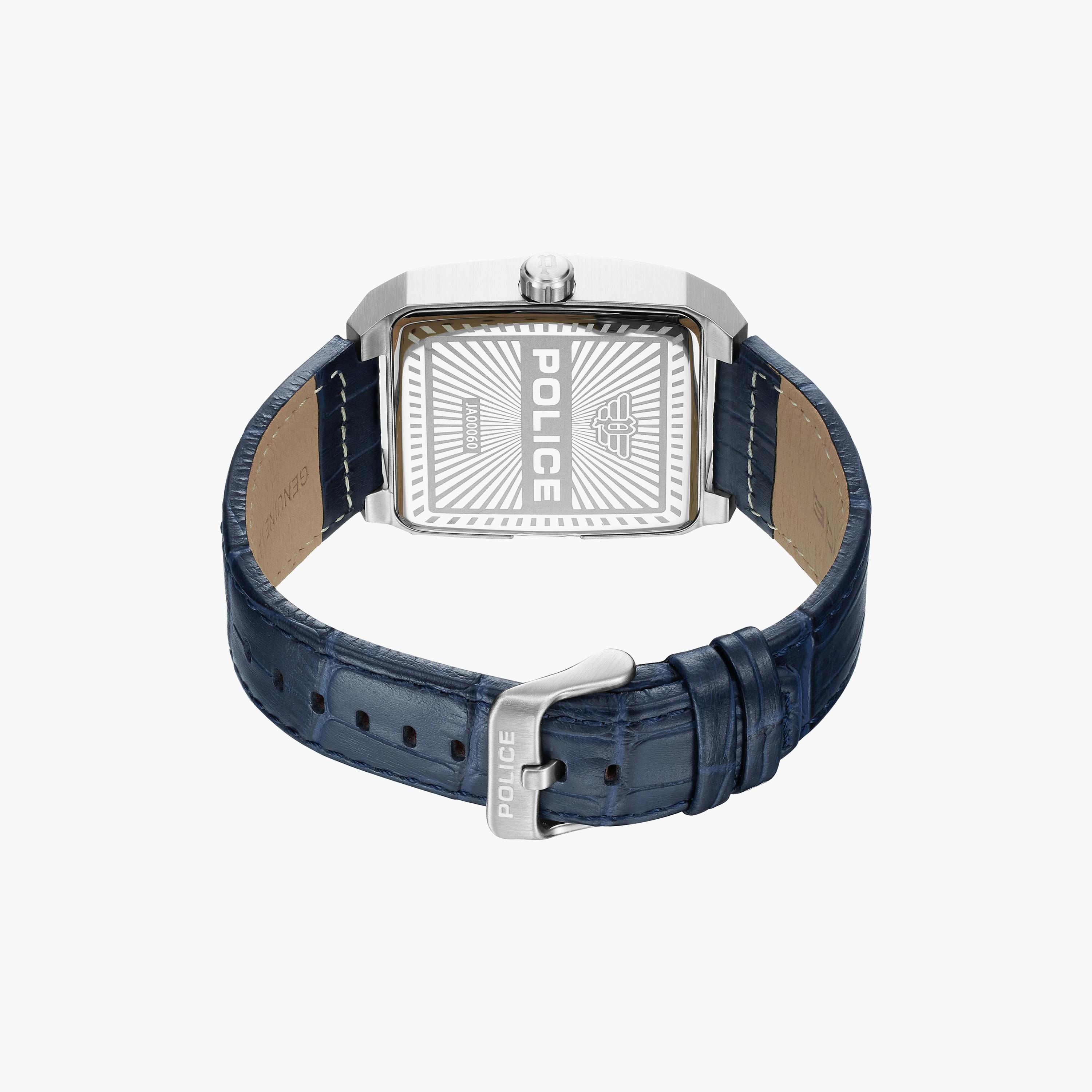ساعة بوليس للرجال ذات أنالوج بسوار من الجلد الطبيعي باللون الازرق | PEWJA0006001-men-watchesandjewellery-watches-image-3