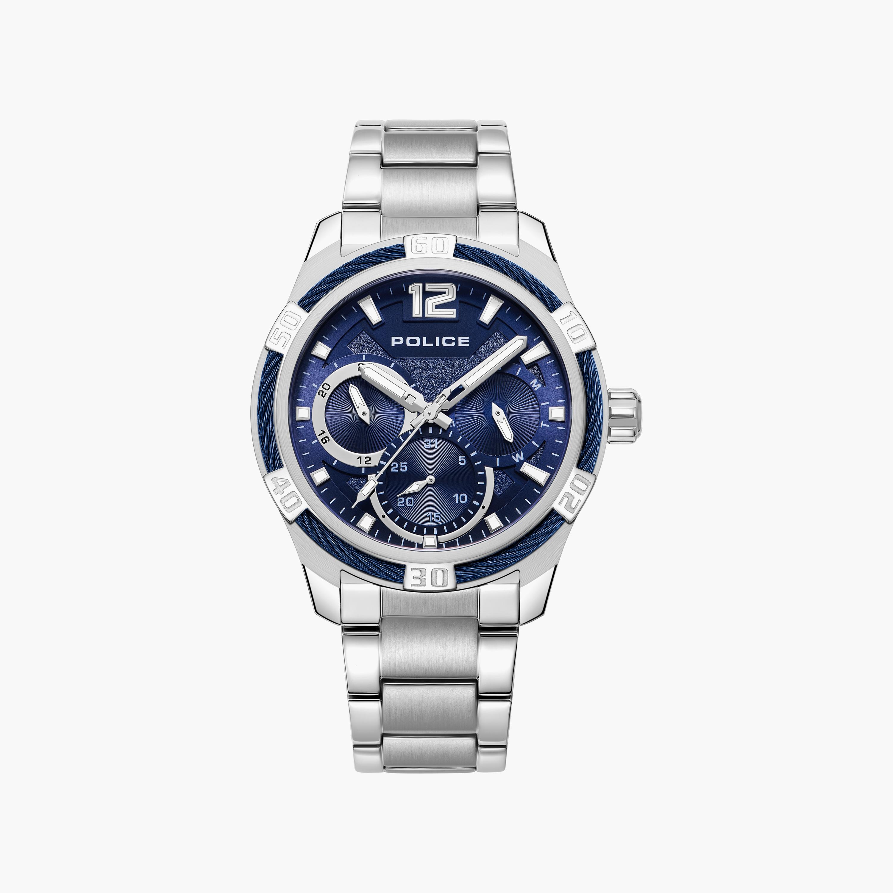 ساعة بوليس ذو انالوج للرجال بسوار فضي مع ستانلس ستيل | PEWJK0005301-men-watchesandjewellery-watches-image-1