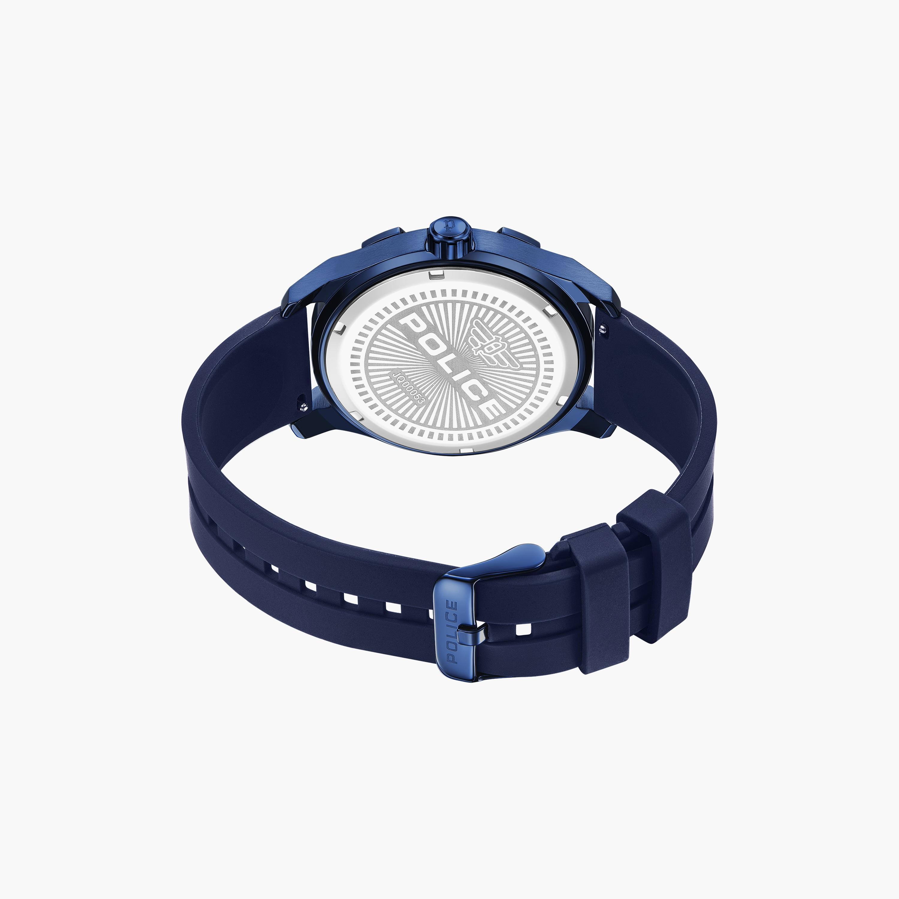 ساعة بوليس ذو انالوج بسوار سيليكون أزرق للرجال | PEWJQ0005303-men-watchesandjewellery-watches-image-3