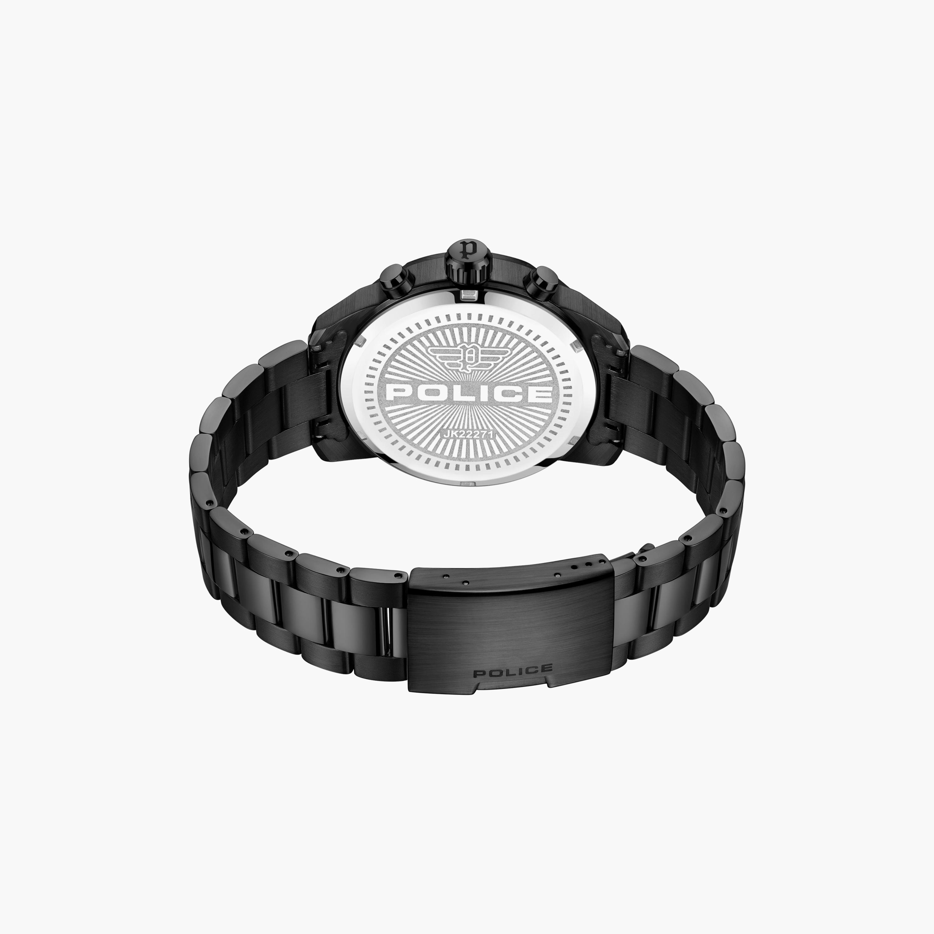 ساعة كرونوغراف سوداء بسوار ستانلس ستيل من بوليس للرجال | PEWJK2227107-men-watchesandjewellery-watches-image-3