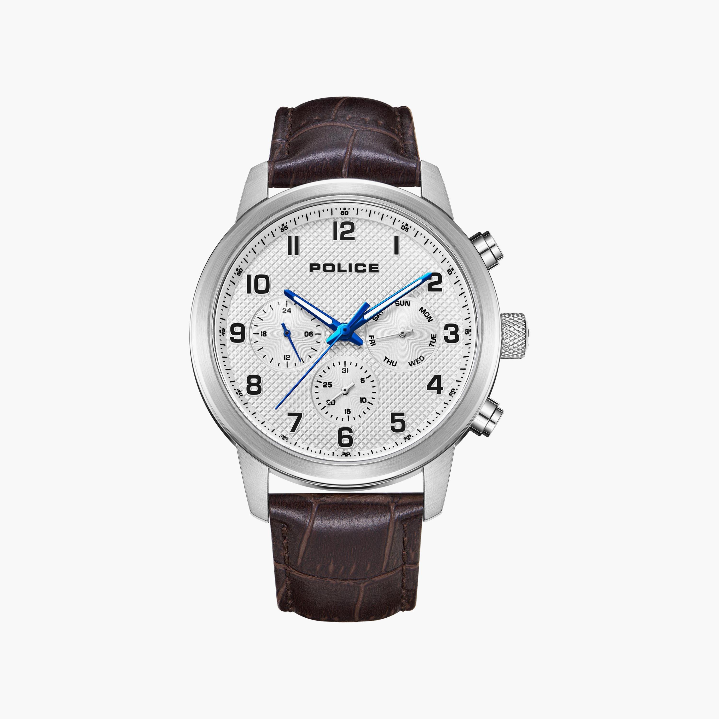 Police Men's Brown Chronograph Leather Strap Watch | PEWJK2228201-men-watchesandjewellery-watches-image-1