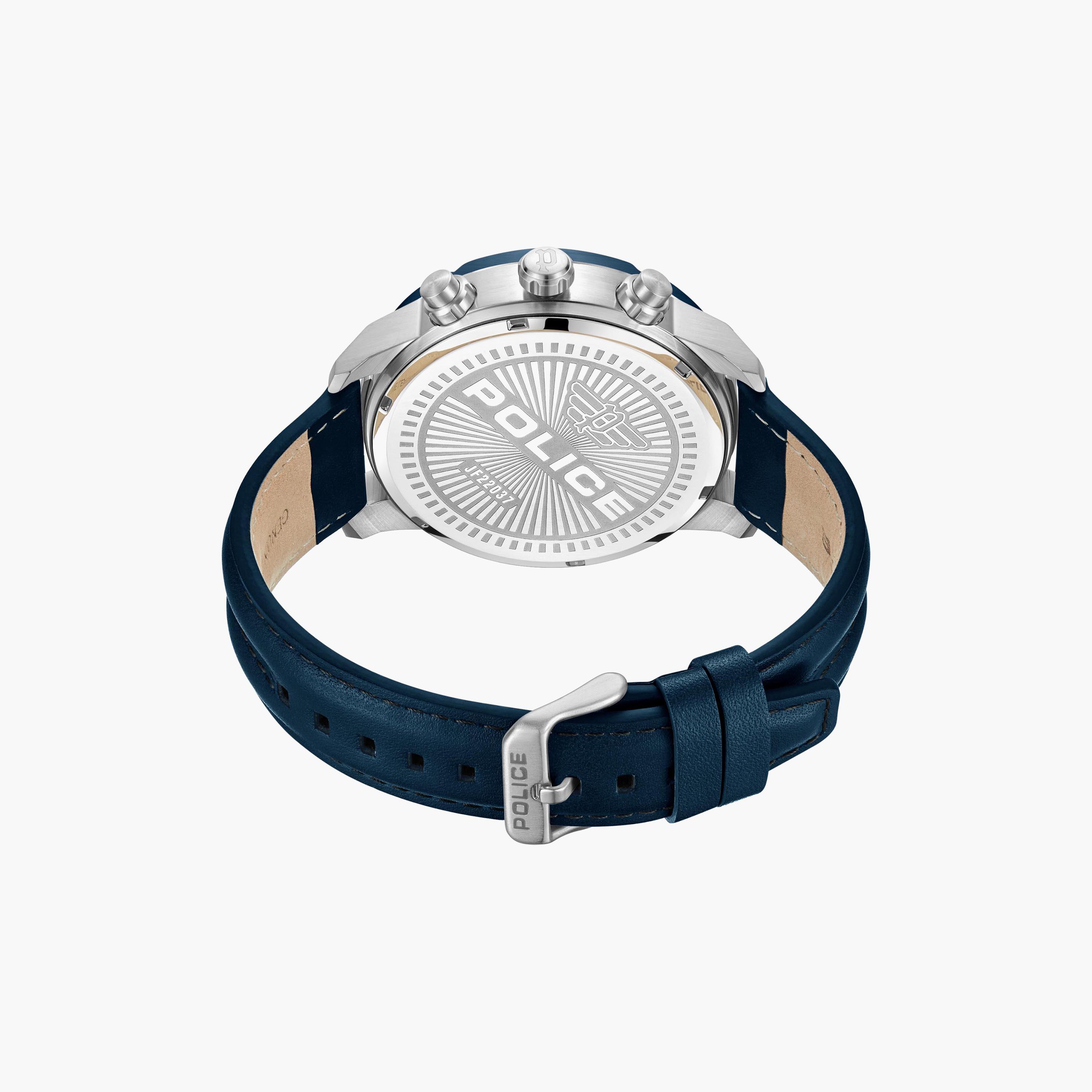 ساعة بوليس للرجال ذات كرونوغراف بسوار من الجلد باللون الازرق | PEWJF2203740-men-watchesandjewellery-watches-image-3
