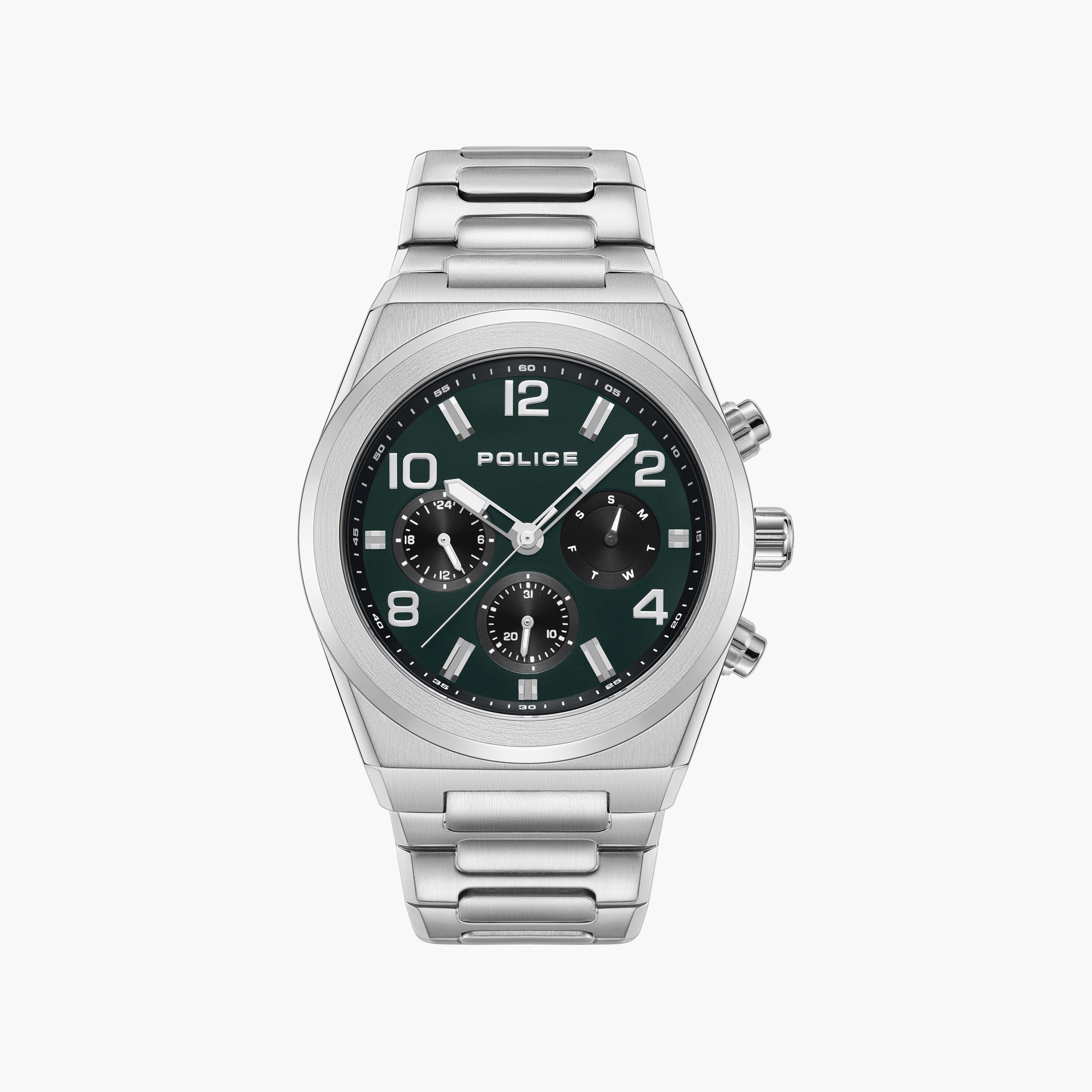 ساعة كرونوغراف فضية بسوار ستانلس ستيل من بوليس للرجال | PEWJK2226703-men-watchesandjewellery-watches-image-1