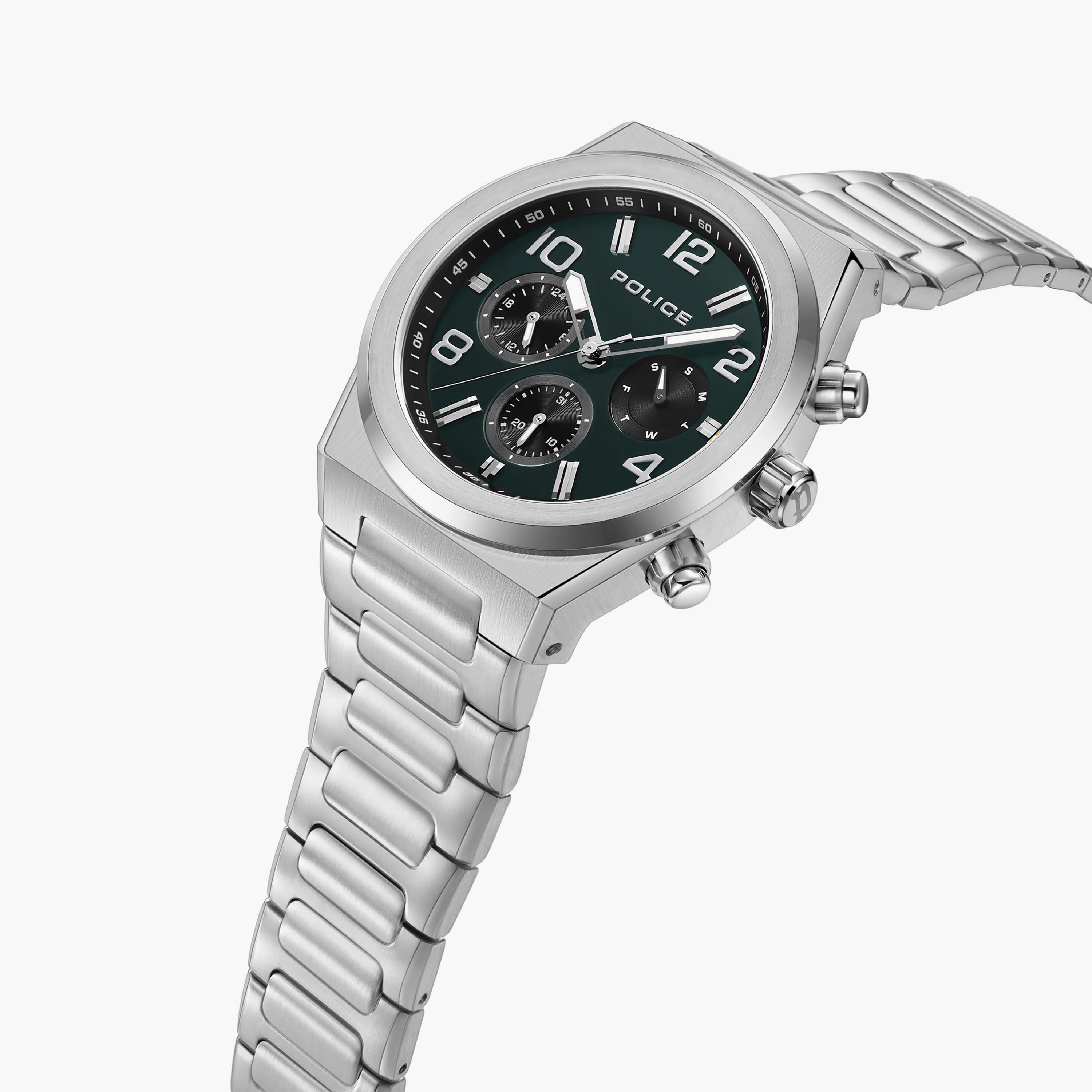 ساعة كرونوغراف فضية بسوار ستانلس ستيل من بوليس للرجال | PEWJK2226703-men-watchesandjewellery-watches-image-2