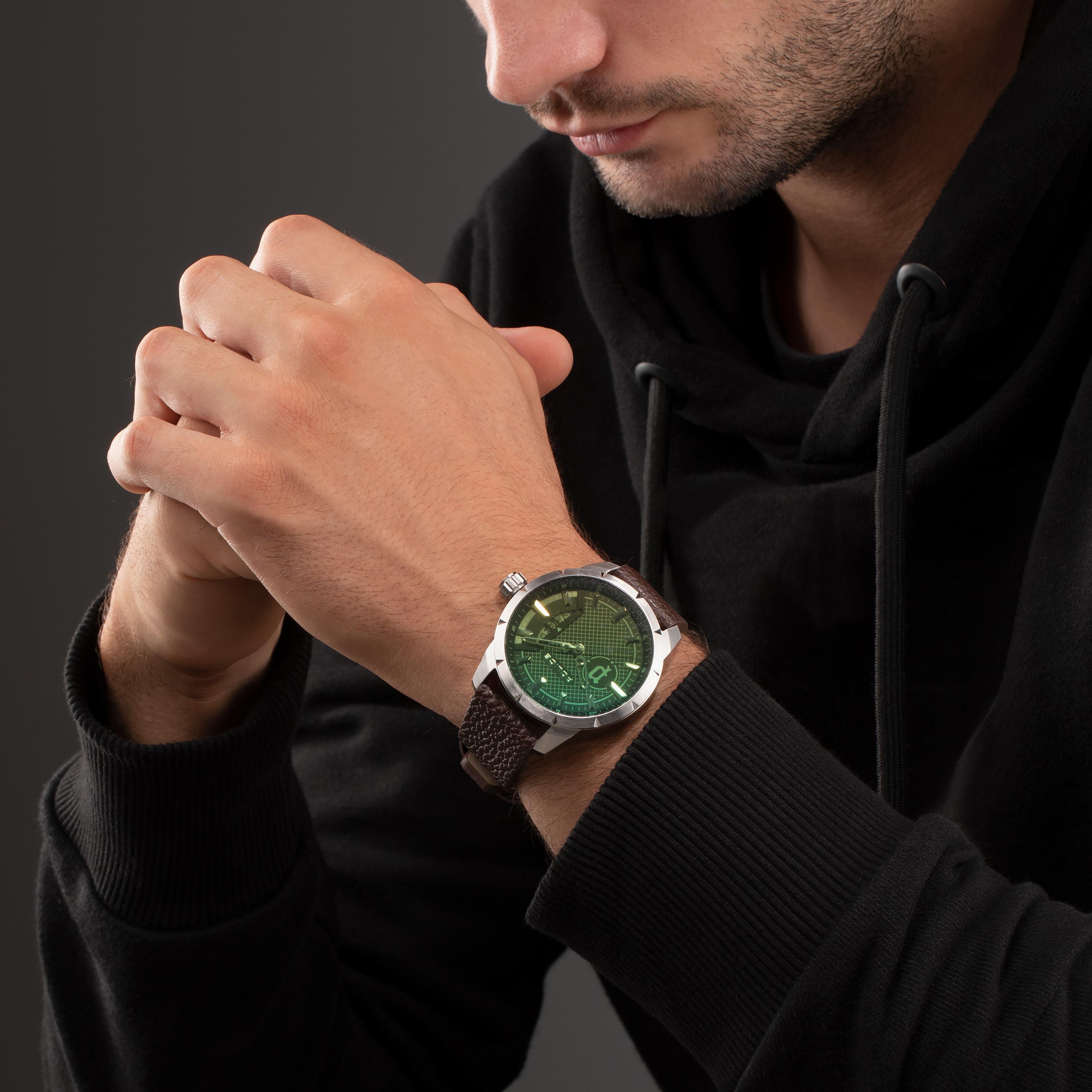 ساعة بوليس للرجال ذات أنالوج بسوار من الجلد باللون البني | PEWJB2226902-men-watchesandjewellery-watches-image-4