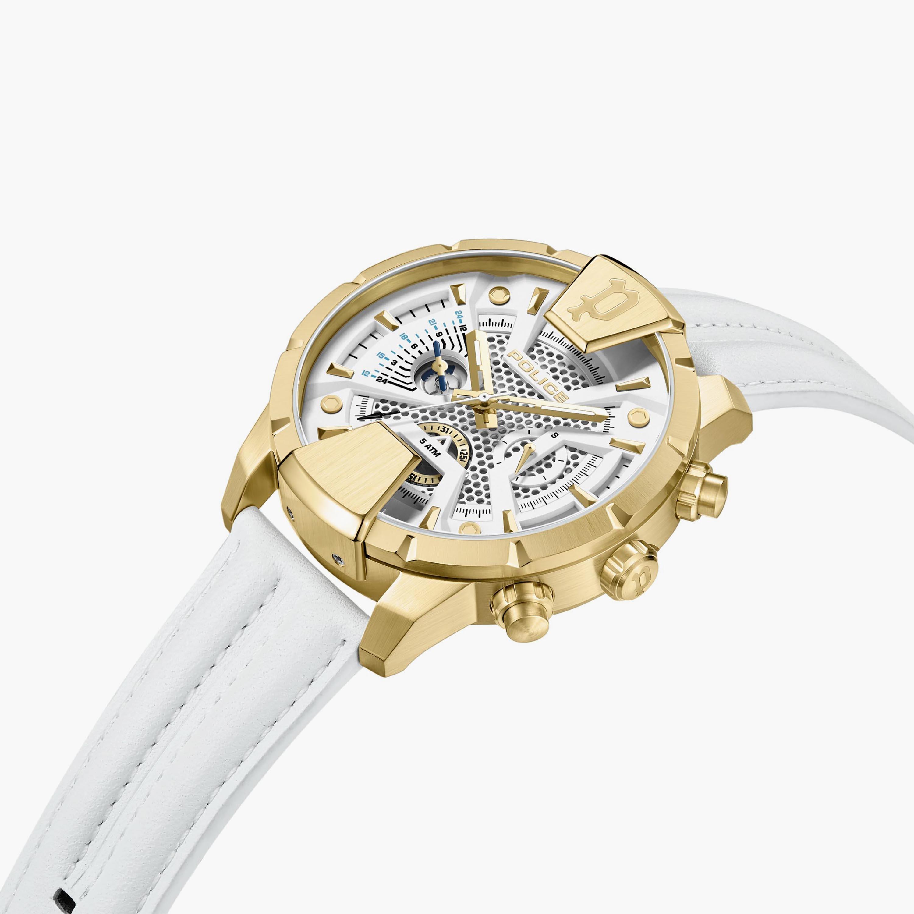 ساعة بوليس للرجال ذات كرونوغراف بسوار من الجلد باللون الابیض | PEWJF2203707-men-watchesandjewellery-watches-image-2