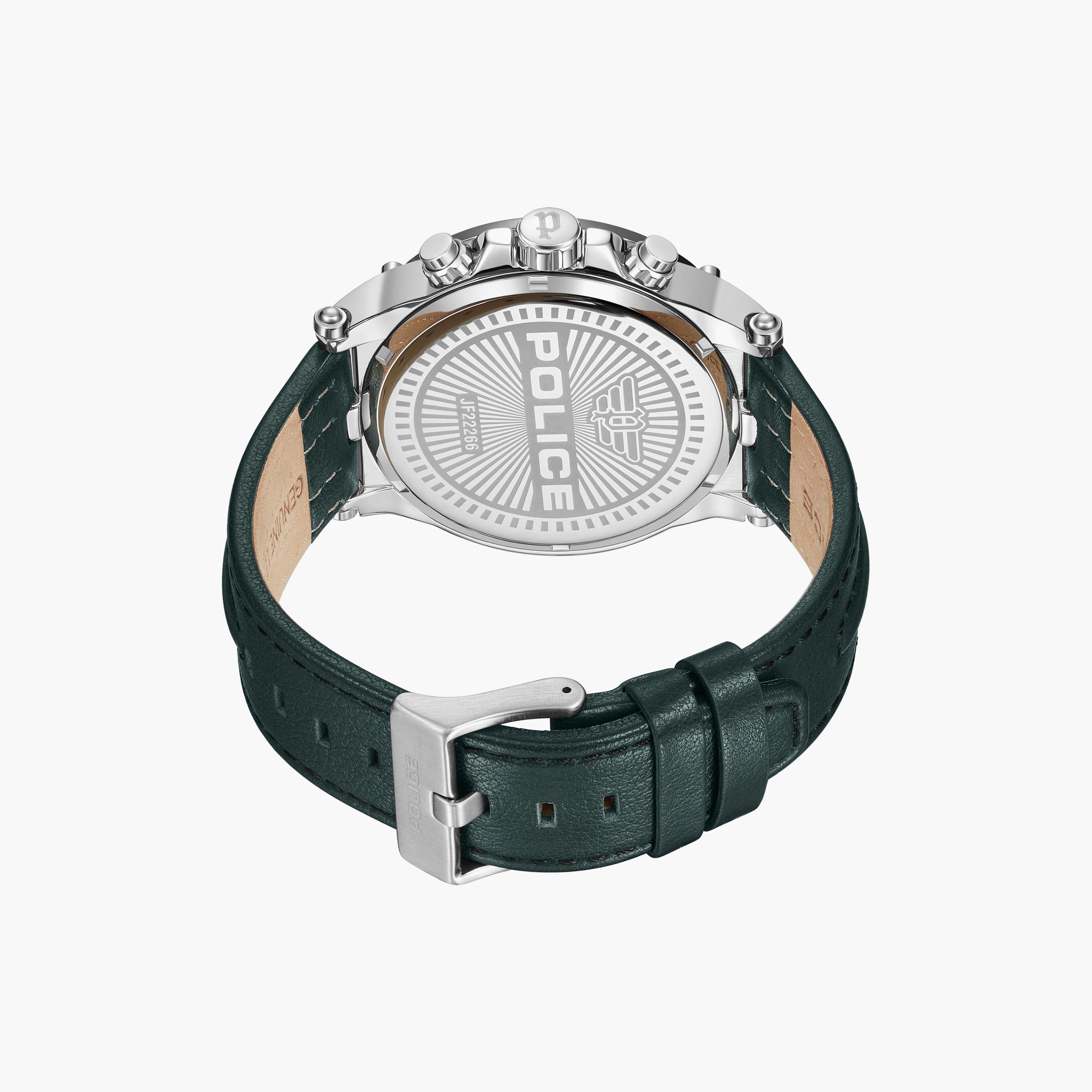 ساعة بوليس للرجال ذات كرونوغراف بسوار من الجلد باللون الاخضر | PEWJF2226642-men-watchesandjewellery-watches-image-3