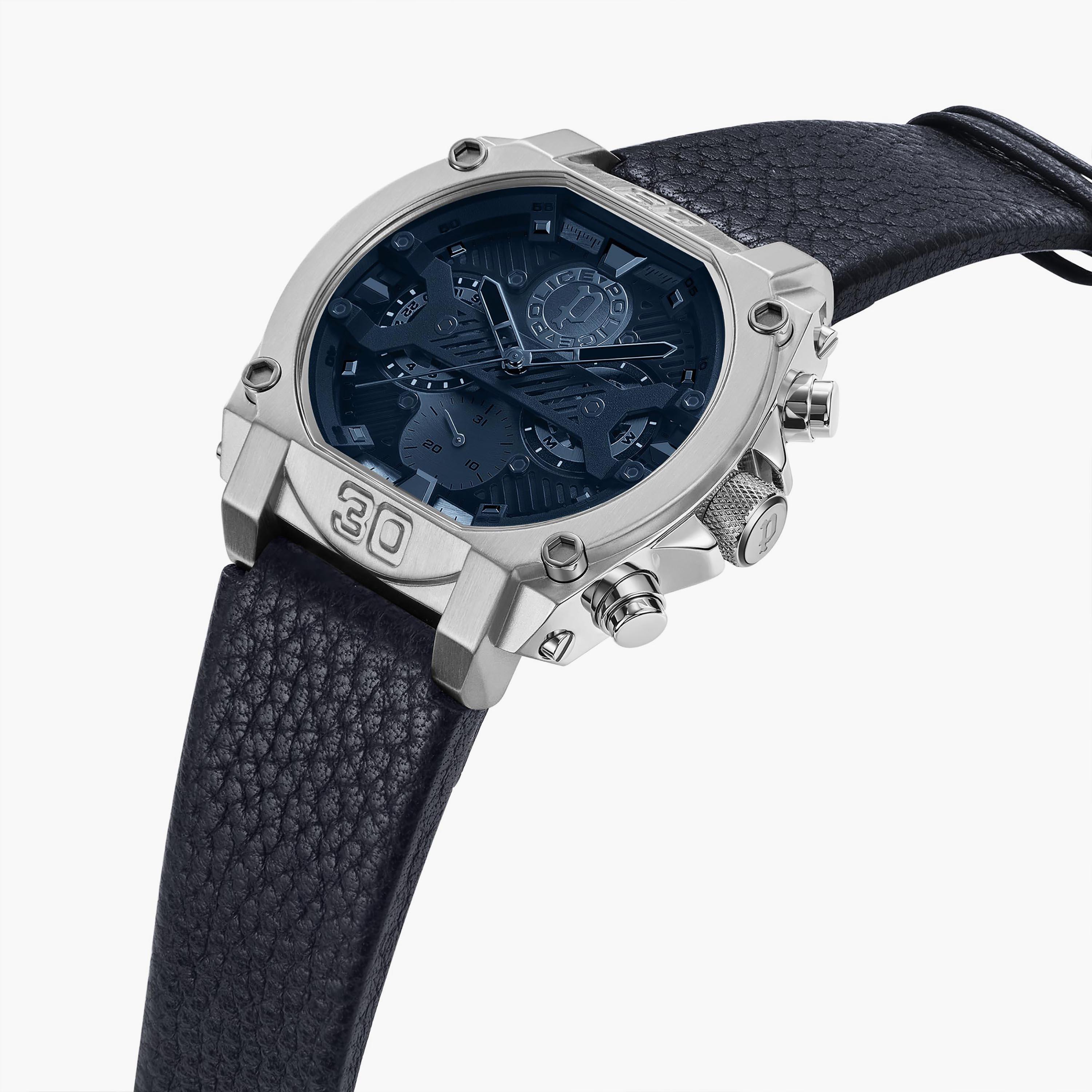 ساعة بوليس للرجال ذات كرونوغراف بسوار من الجلد باللون الازرق | PEWJF2226802-men-watchesandjewellery-watches-image-2